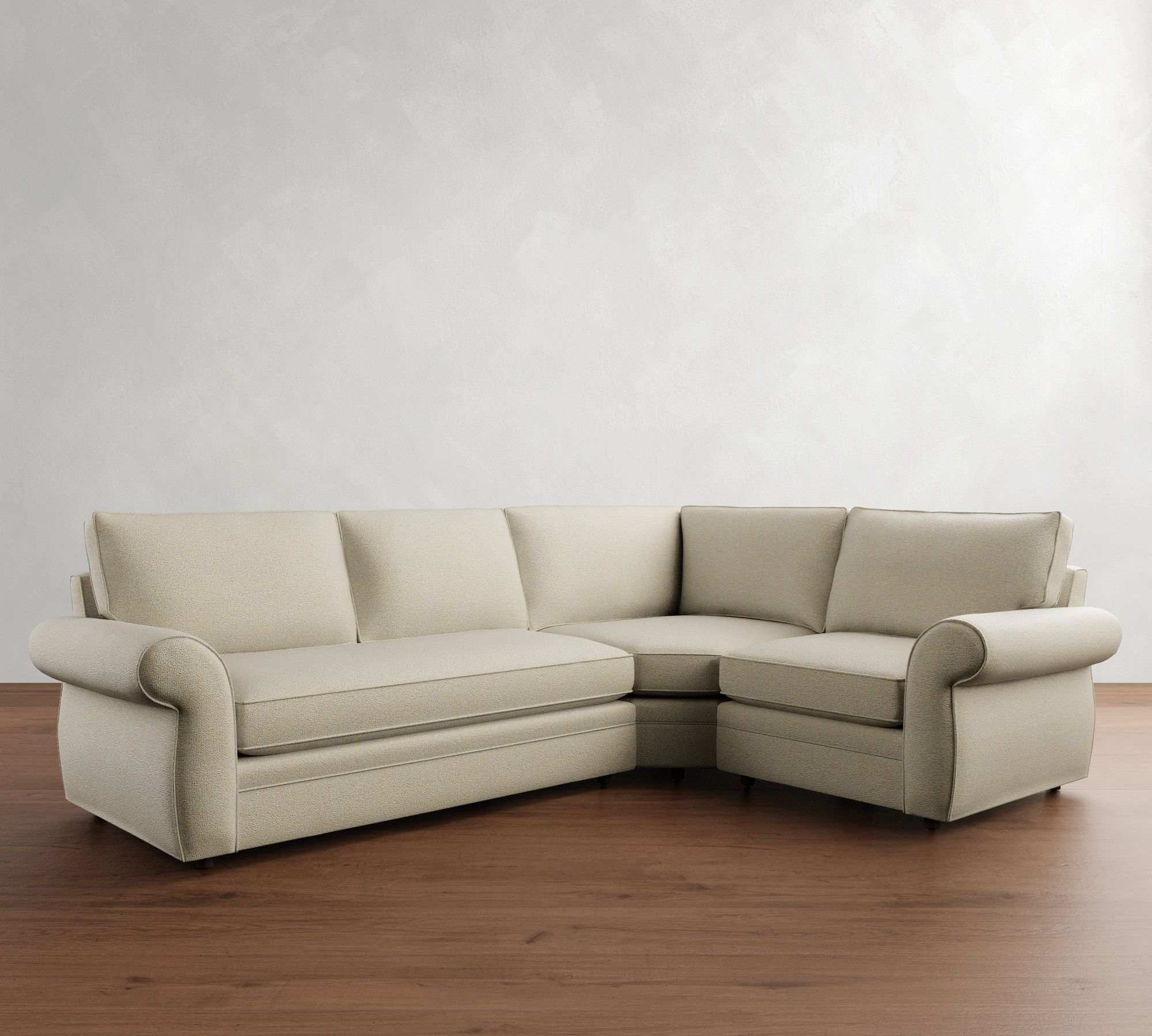 Pearce Roll Arm 3-Piece Wedge Sectional