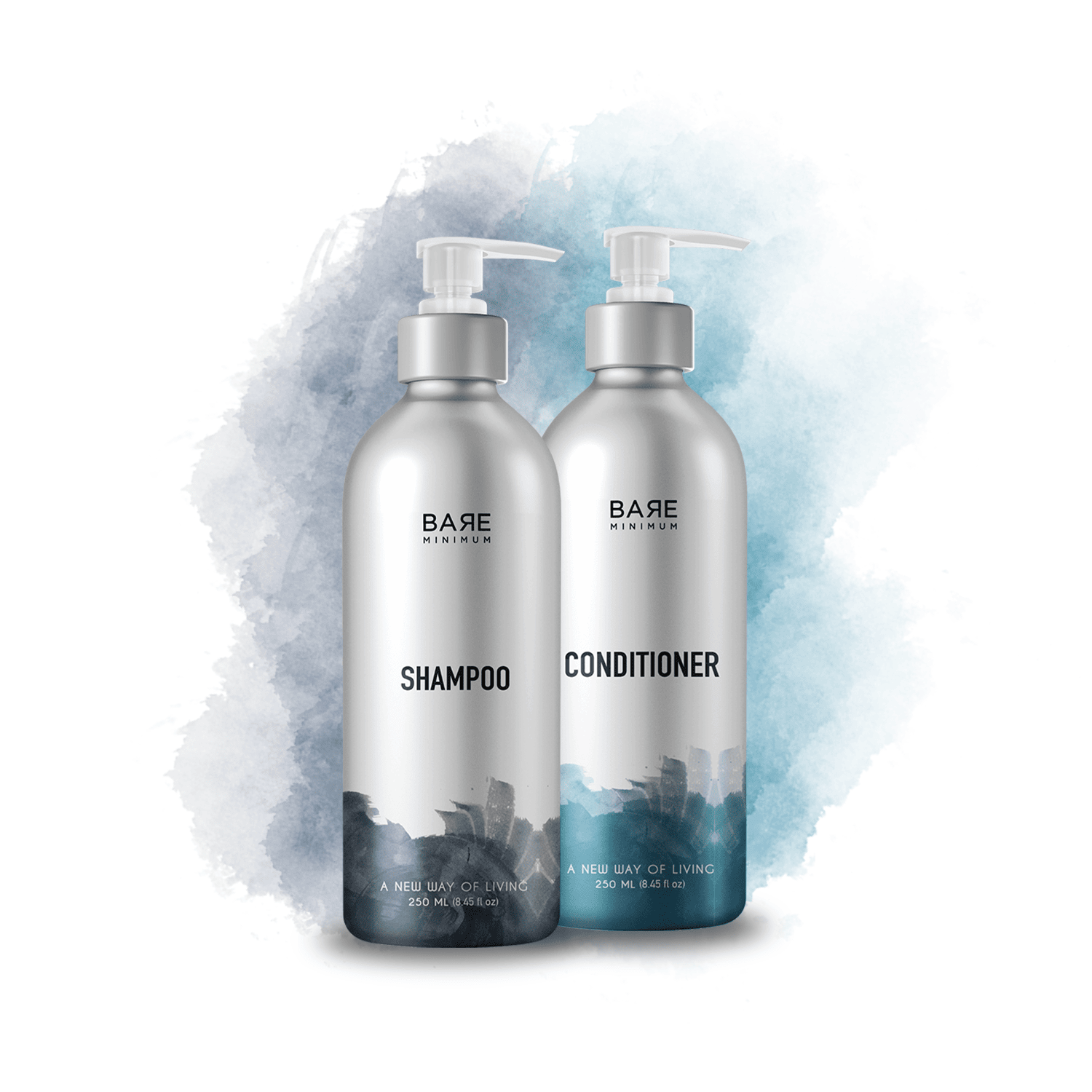 Bare Minimum | Combo of Gentle Shampoo + Conditioner | For Smooth and Lustrous Hair | With pH-Balanced Formula | For All Scalp Types (Shampoo Bottle 250ML+Conditioner Bottle 250ML)
