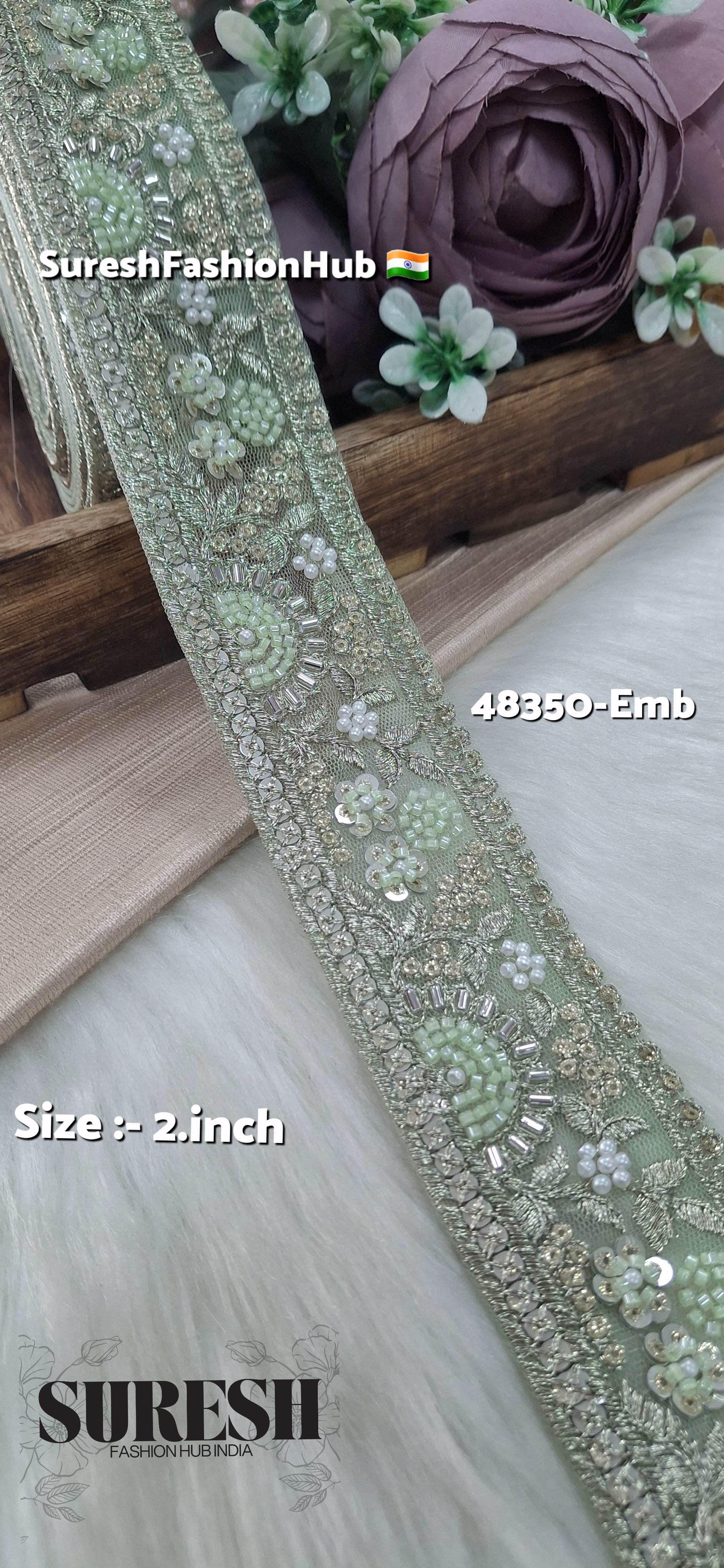 Pista PearlGlow Floral Net Embroidered Lace