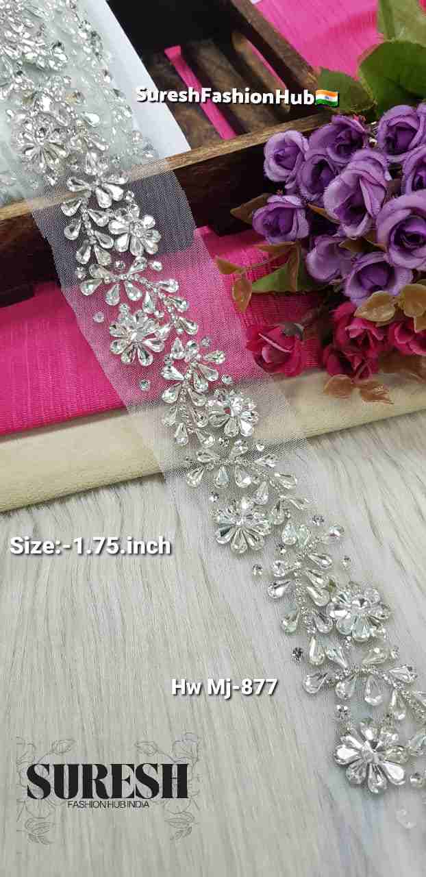 Handmade Diamond Chain & Rhinestone Net Border Lace – MJ-877