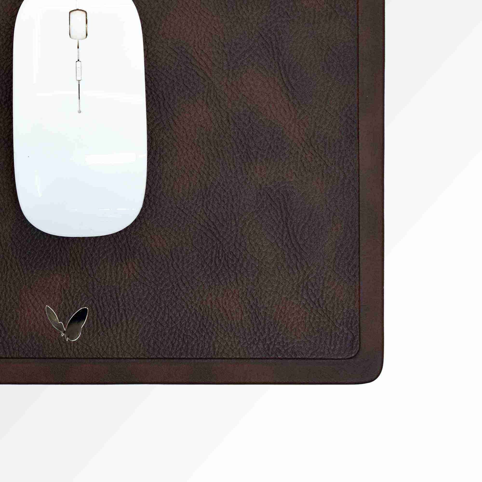 Rectangular Mouse Pad in Faux Leather | Rigid | 11×9 Inches | Classic | Brown