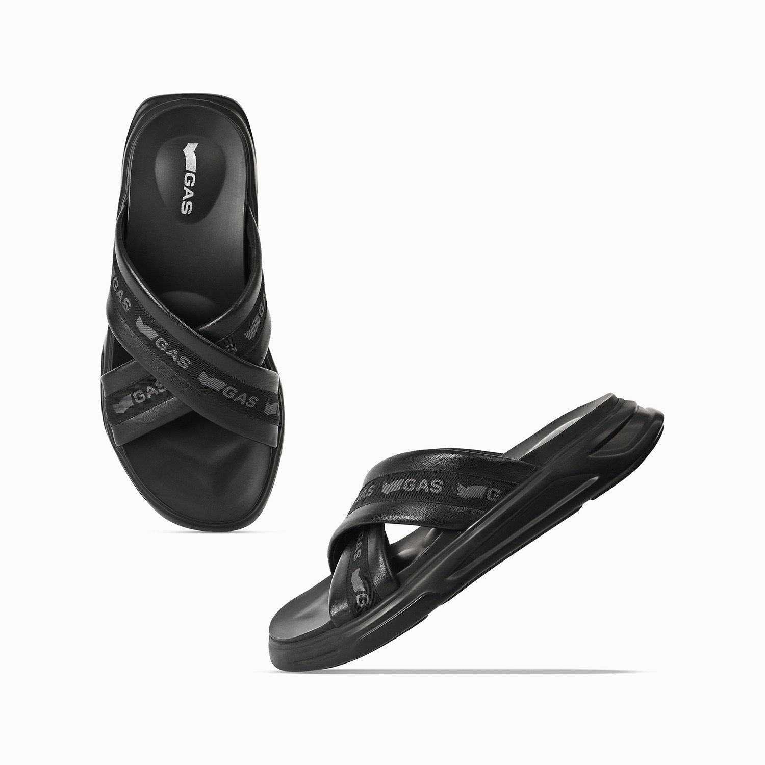 Men Furbo Black Sandals