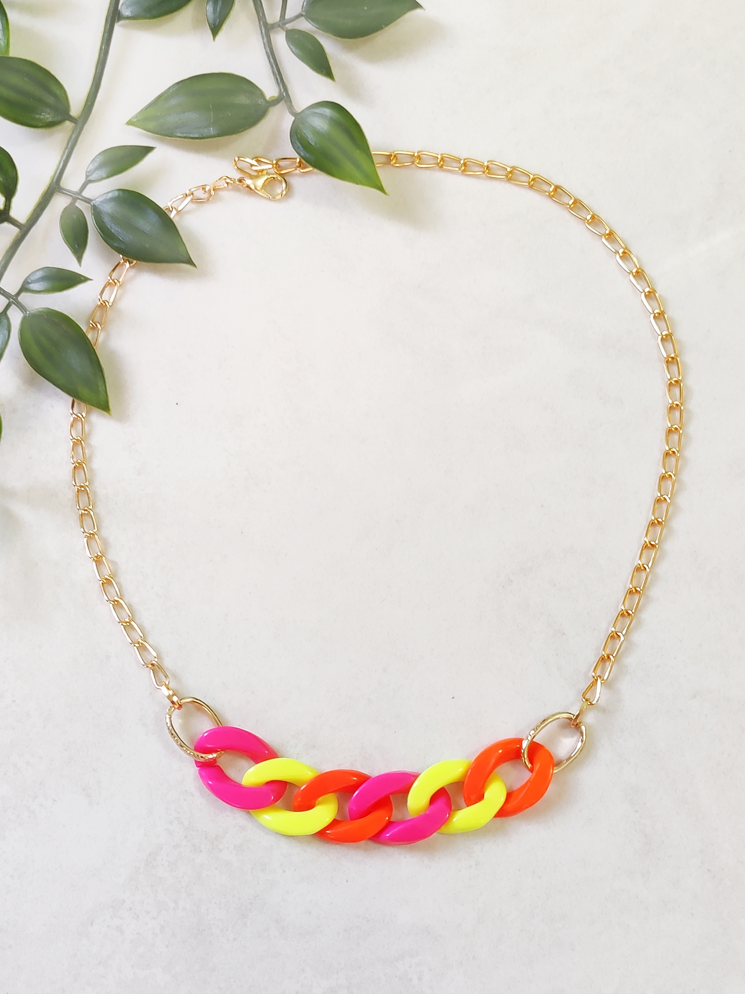 Neon Link Chain Necklace