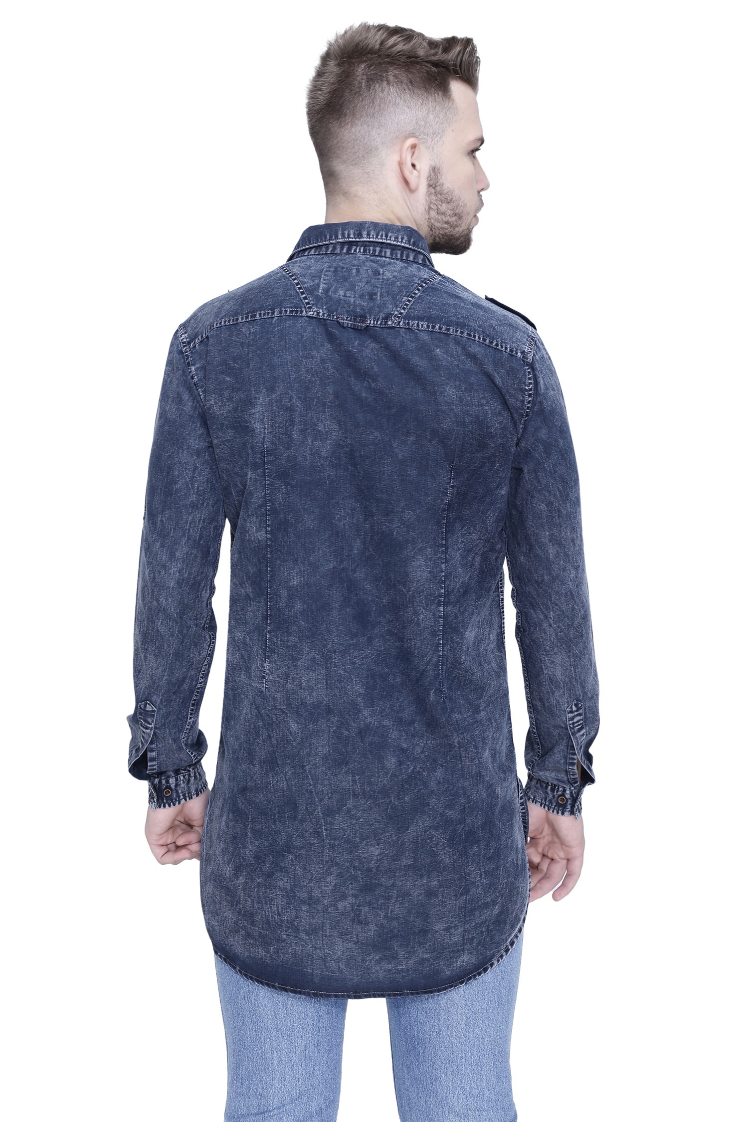 Kuons Avenue Men's Denim Pathani Short Kurta
