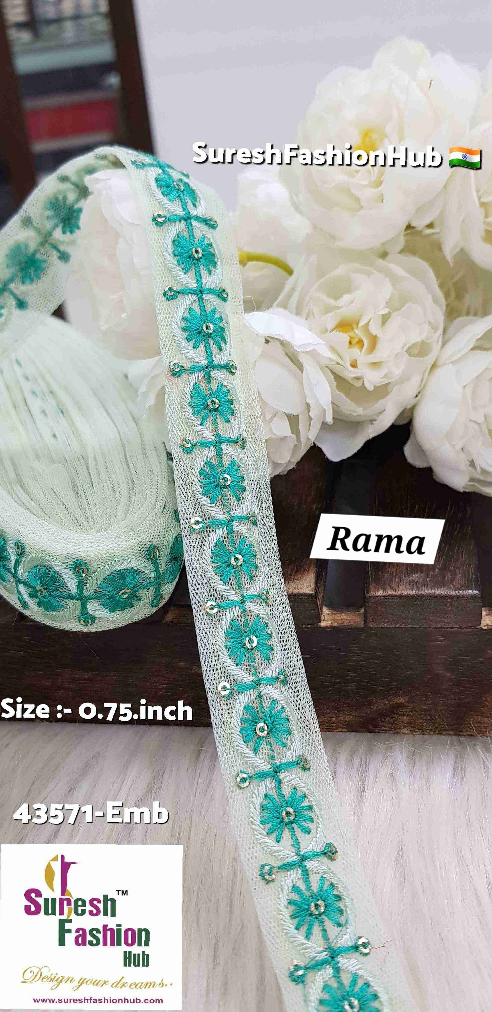 Rama Color Floral Circles Embroidery Lace