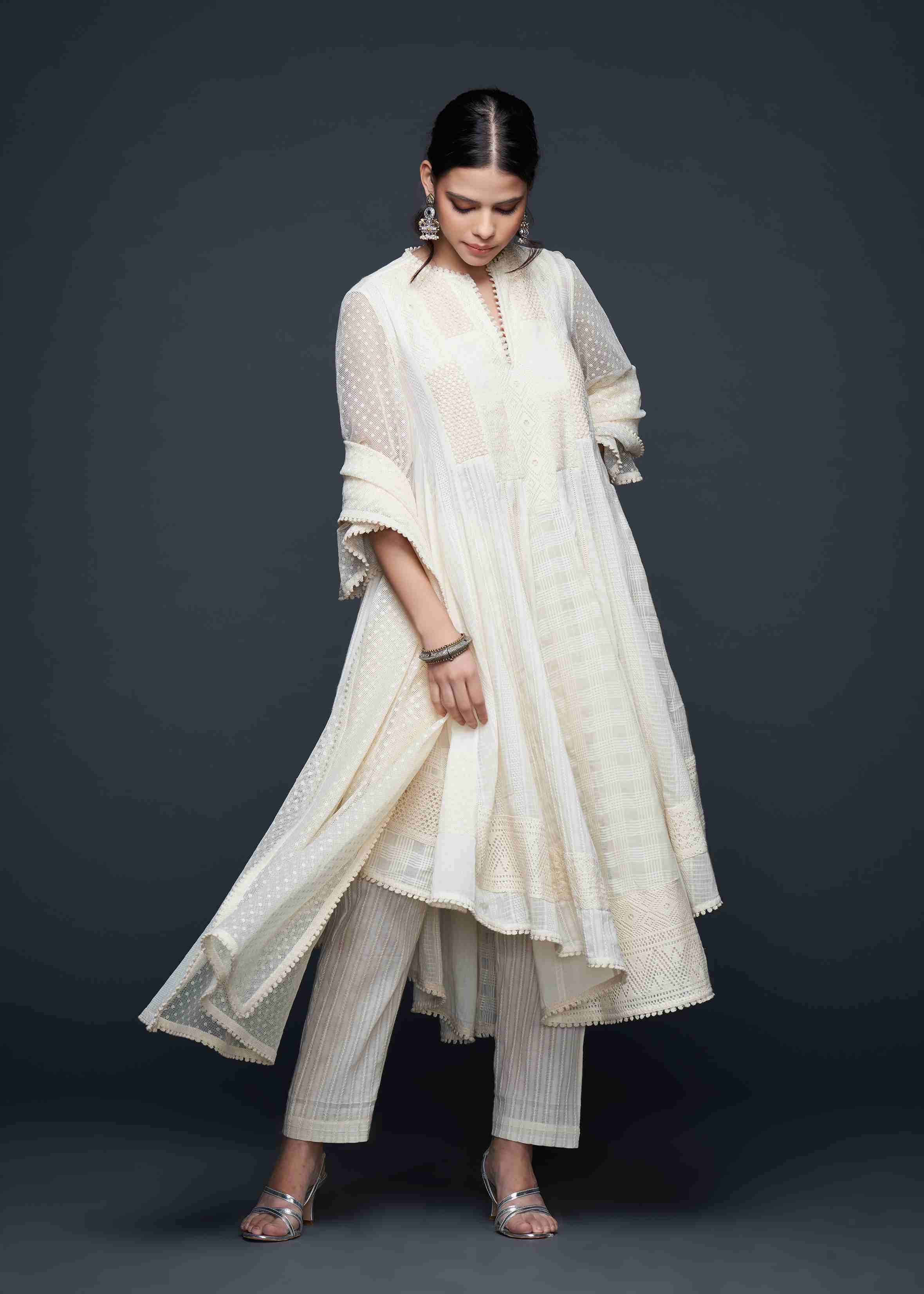 Patchwork Flared Kurta