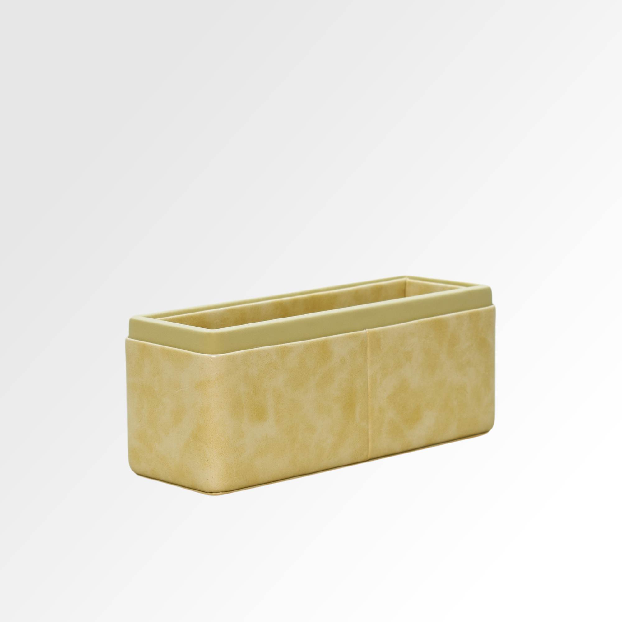 Pen/Pencil Holder | Faux Leather | Rectangular Large | Moderno | Cream