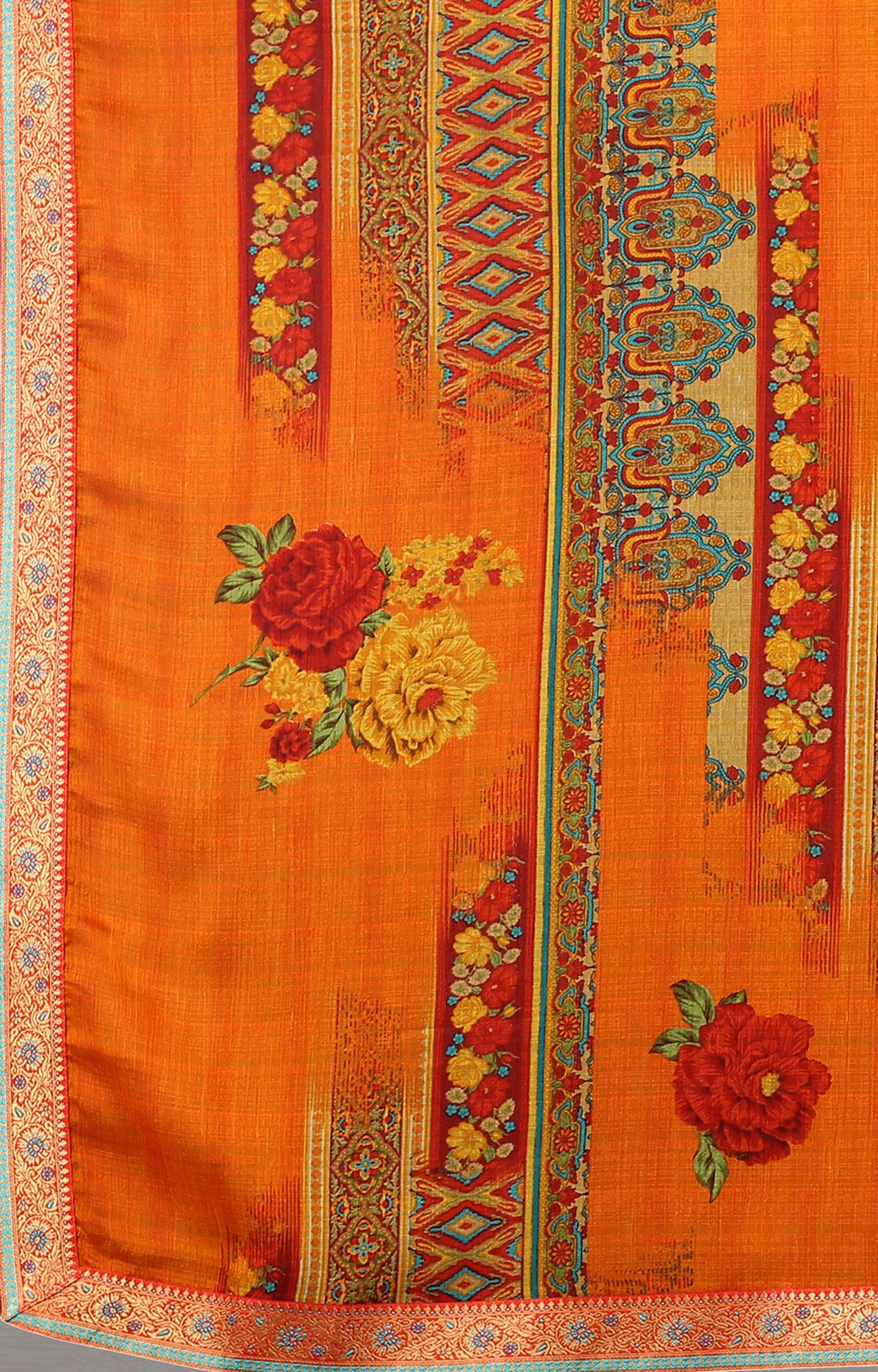 Women Orange Chiffon Printed Saree-S_L21SHUBHLABH31002SSR01