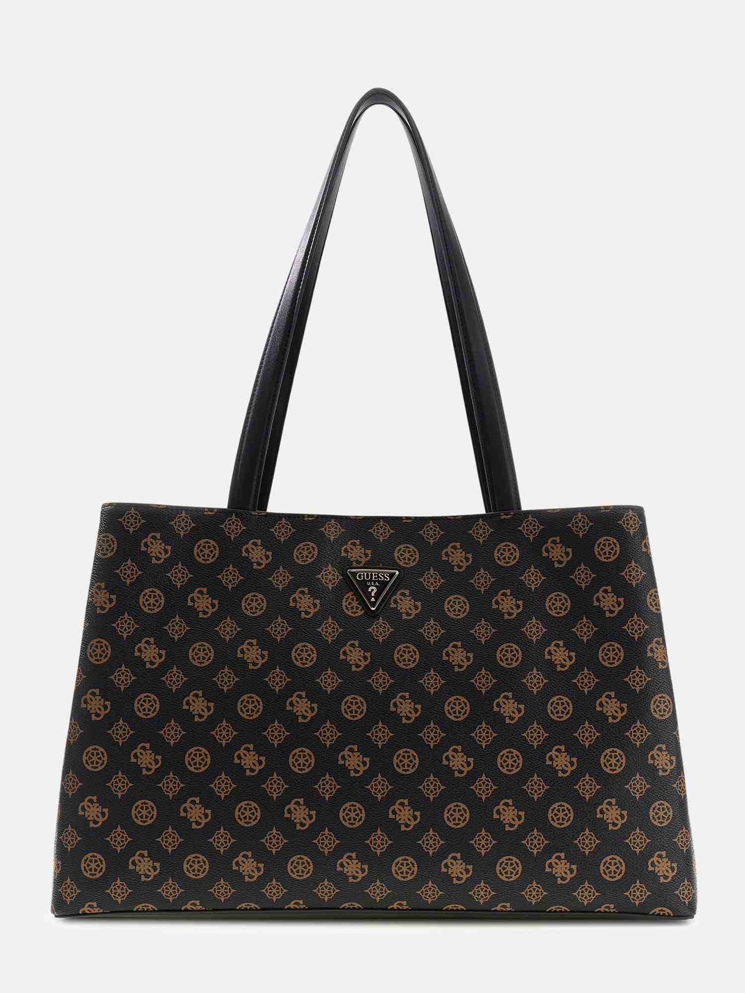 Guess Black Pu Logo Women Shoulder Bag