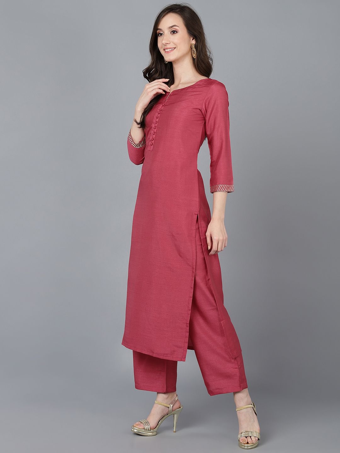 Red Kurta with Trouser at Low Cost at SHREE