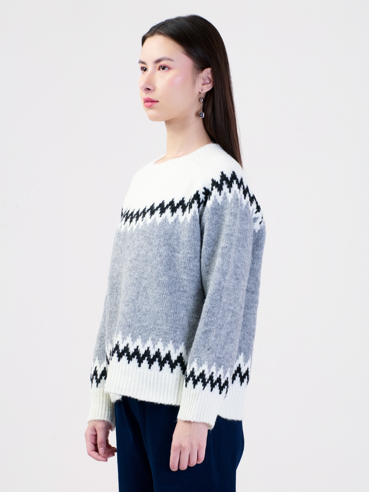 ALBION LADIES GREY TOP (WOOLEN)