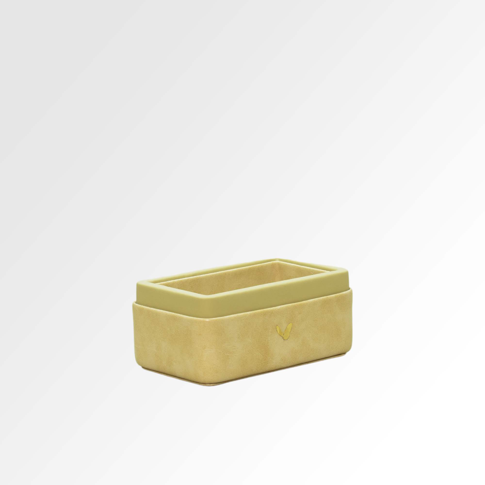 Visiting Card Holder for Desk | Faux Leather | Rectangular | Moderno | Cream