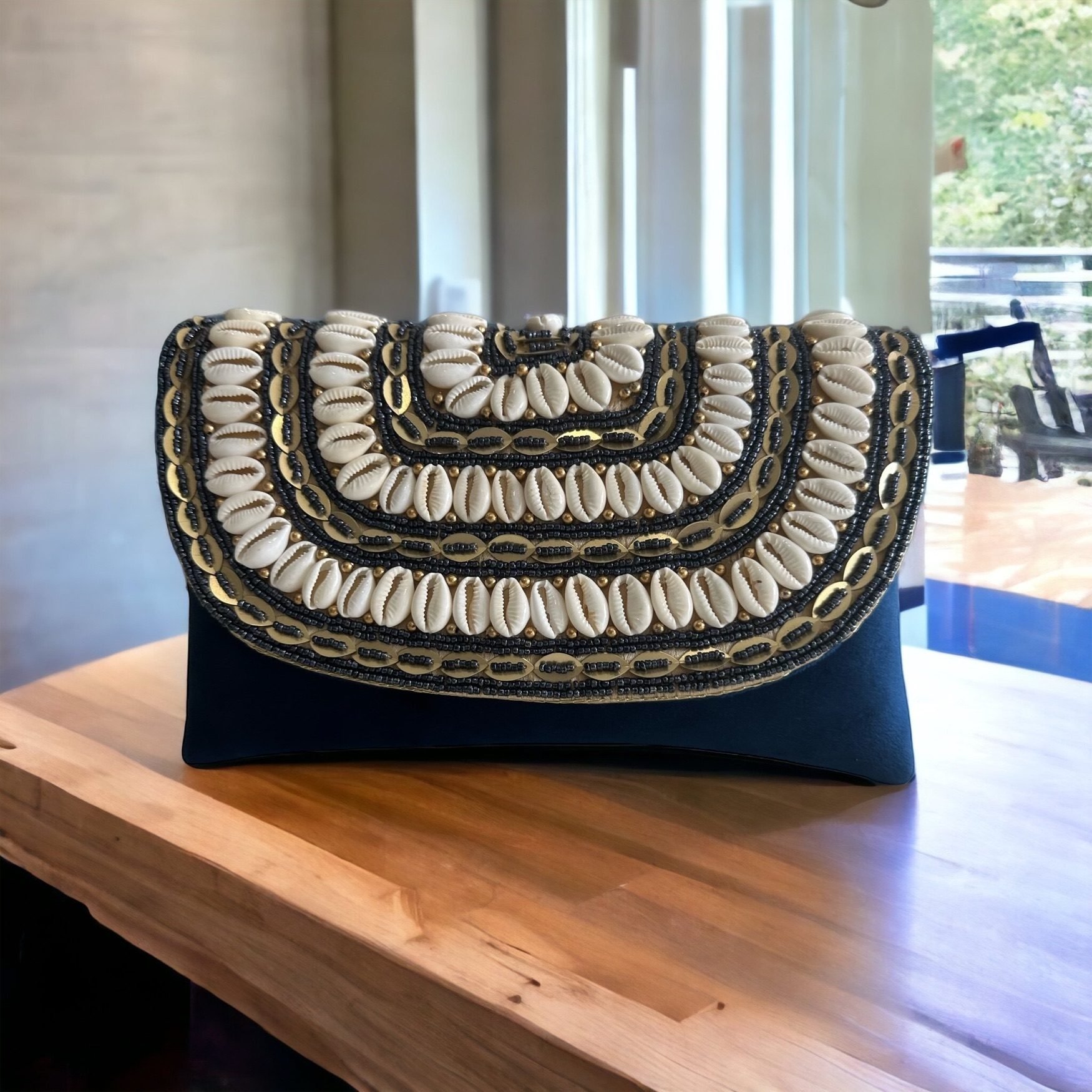 Navy Blue Artisan Auras Clutch
