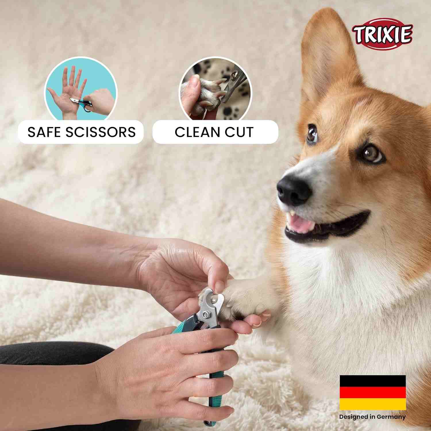 Trixie Claw Scissors Stainless Steel - Rubber 8 Cm