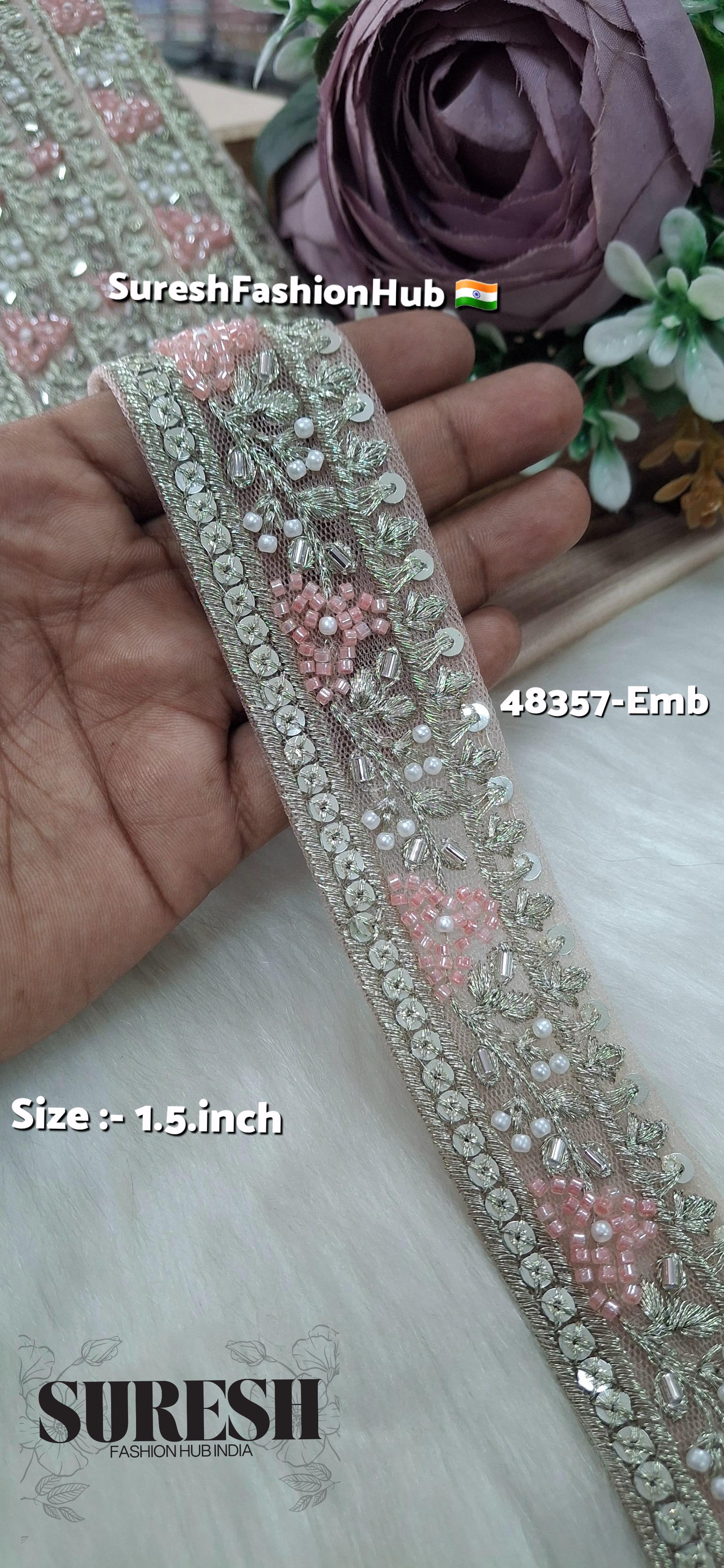 Beaded Floral Grace Net Embroidered Lace