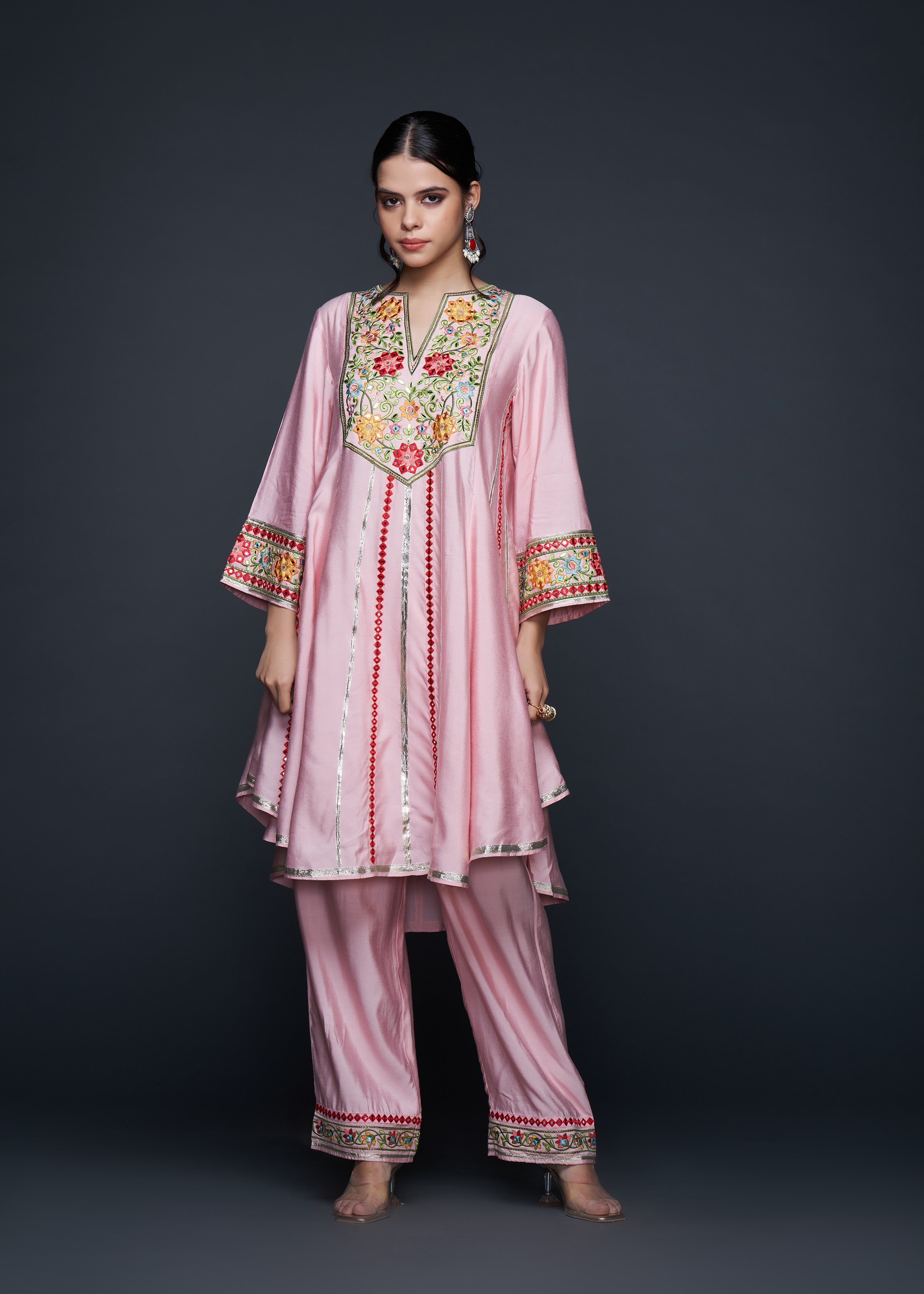 Pink Zoya Kali Kurta