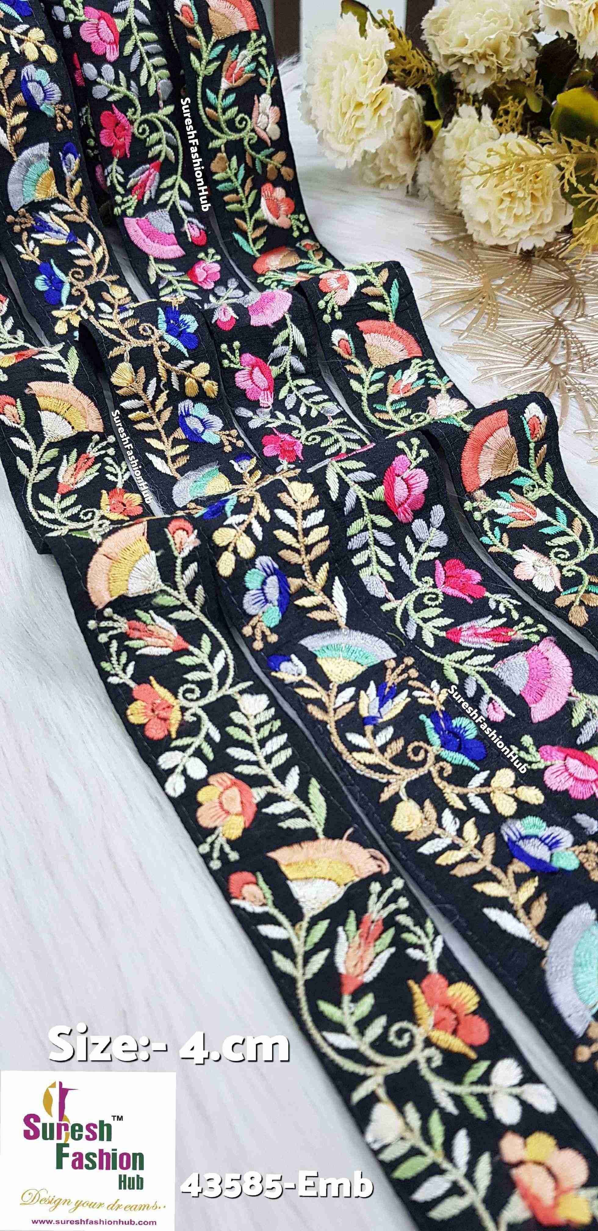 Rust Blossom Delight Lace Trim