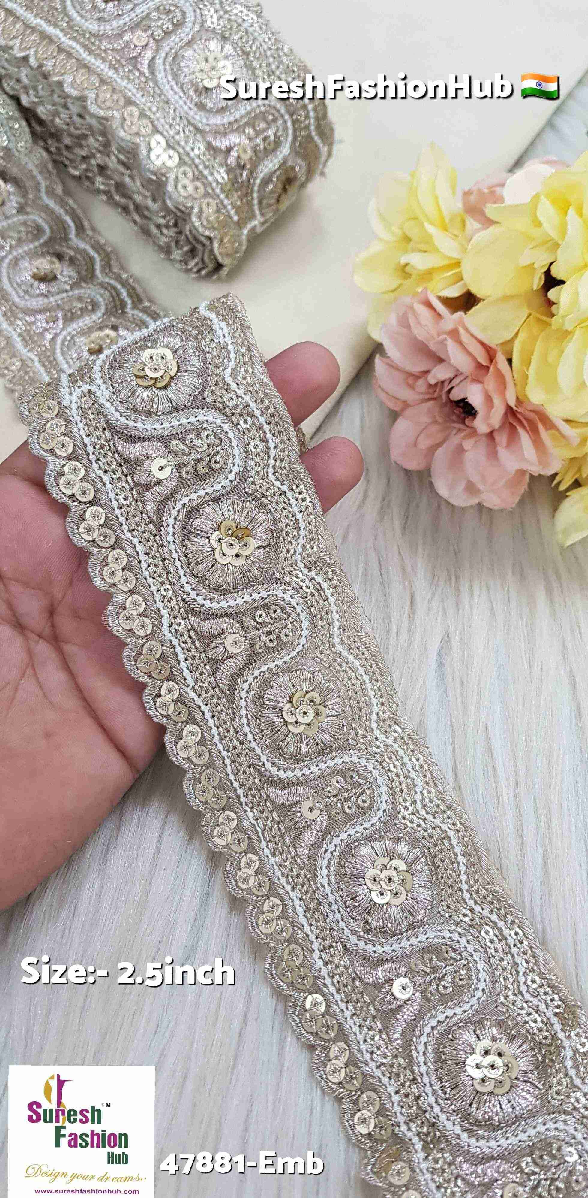 Rose Gold Radiance Embroidery Lace