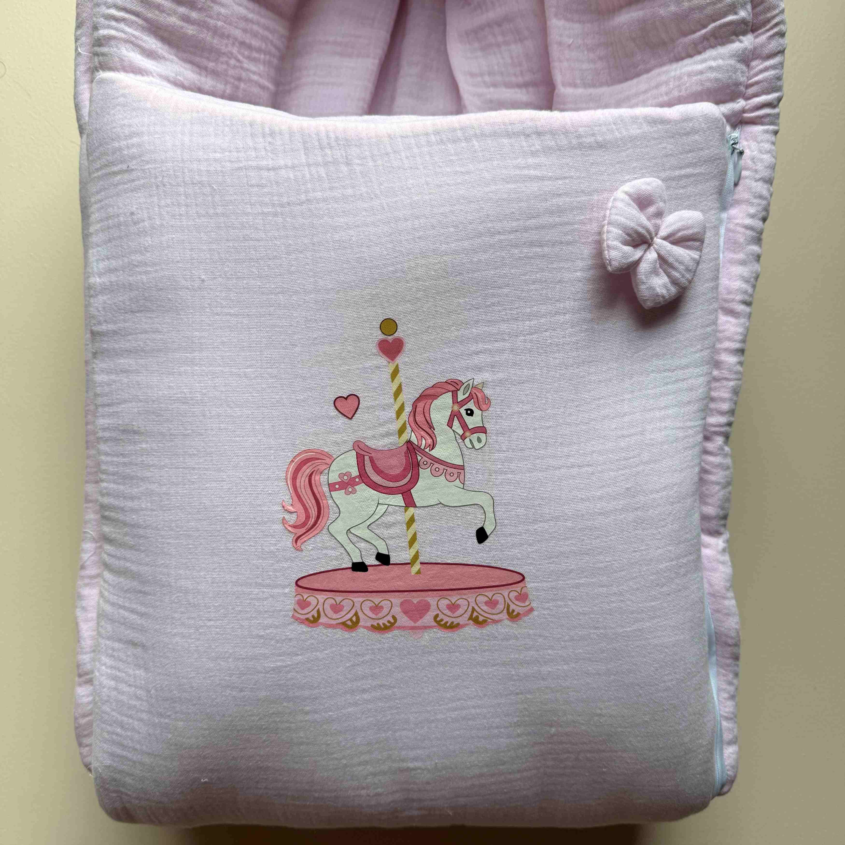 Blush Carousel Muslin Sleeping Bag