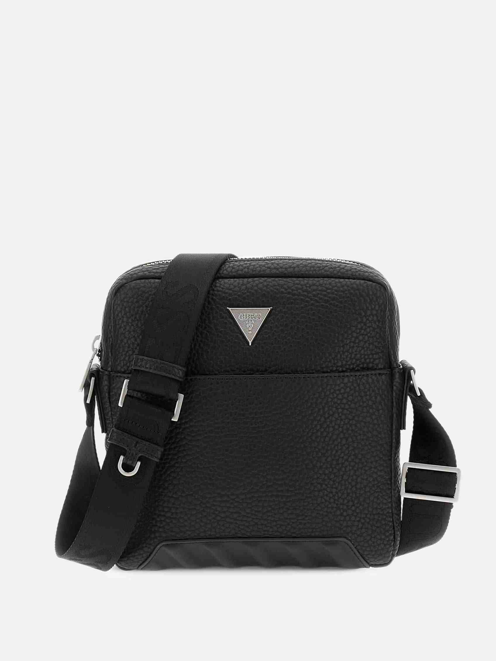 Guess Black PU Solid MEN Cross Body