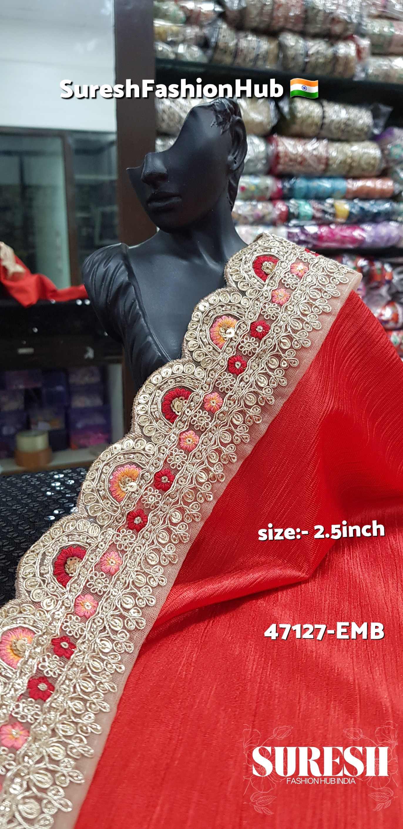 Sabyasachi-Inspired Floral Scalloped Lace – Color No. 2