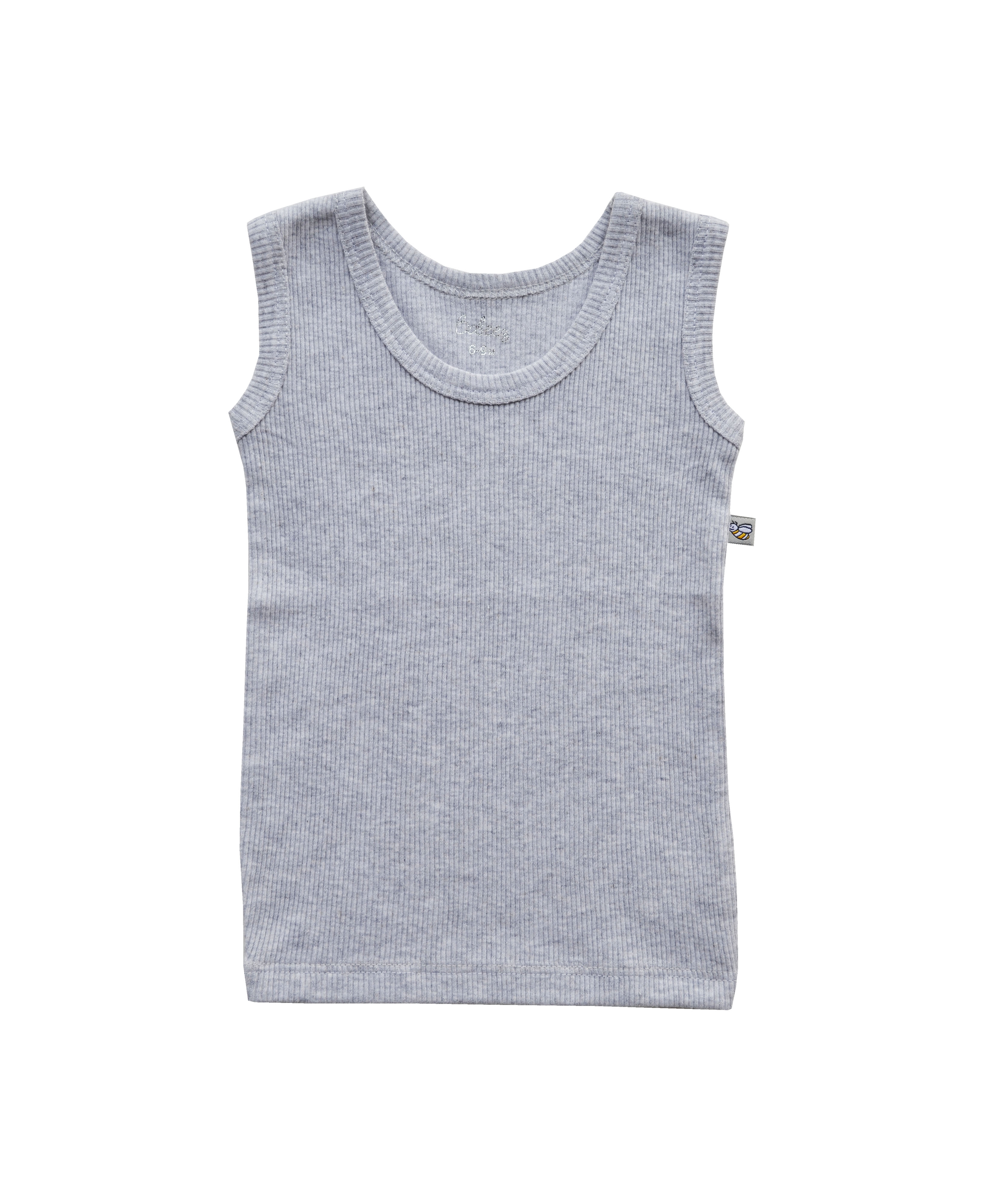 Grey Melange Vest (100% Cotton Rib)