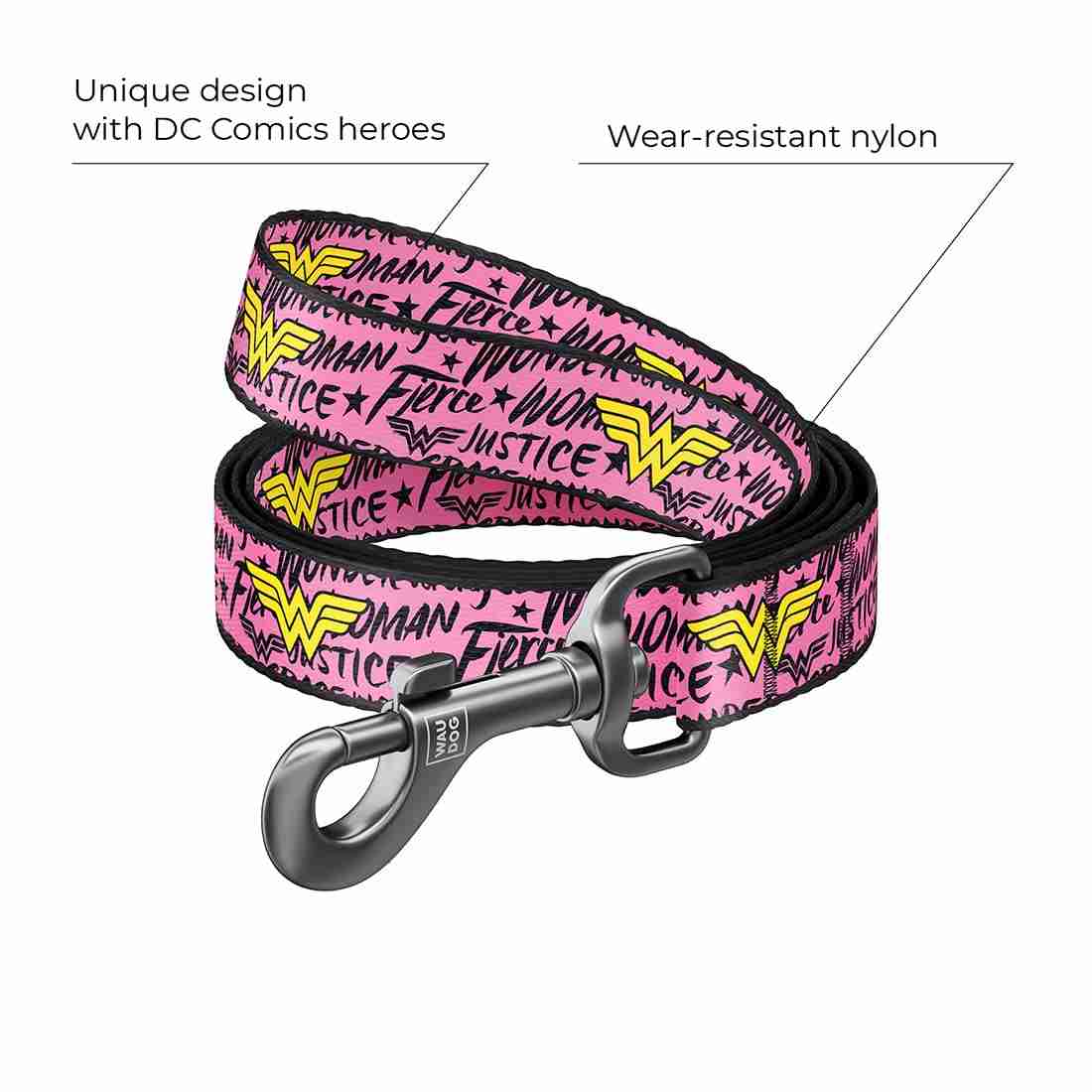 WAUDOG Nylon Leash for Dogs, Wonder Woman