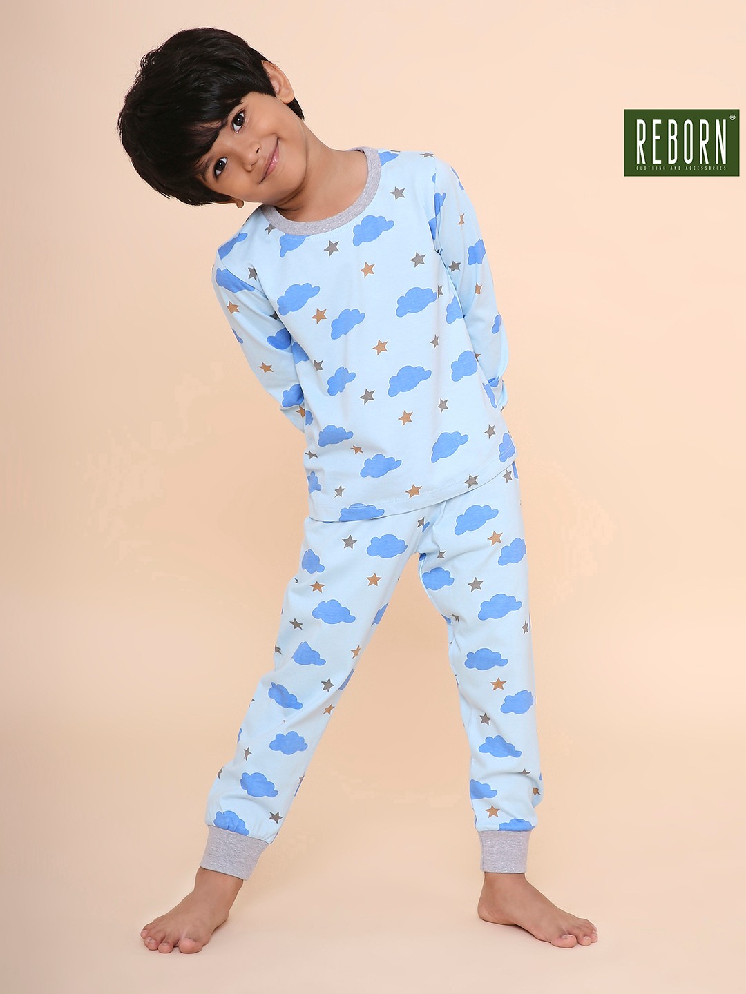 Boys- 2 piece printed cotton jogger lounge set