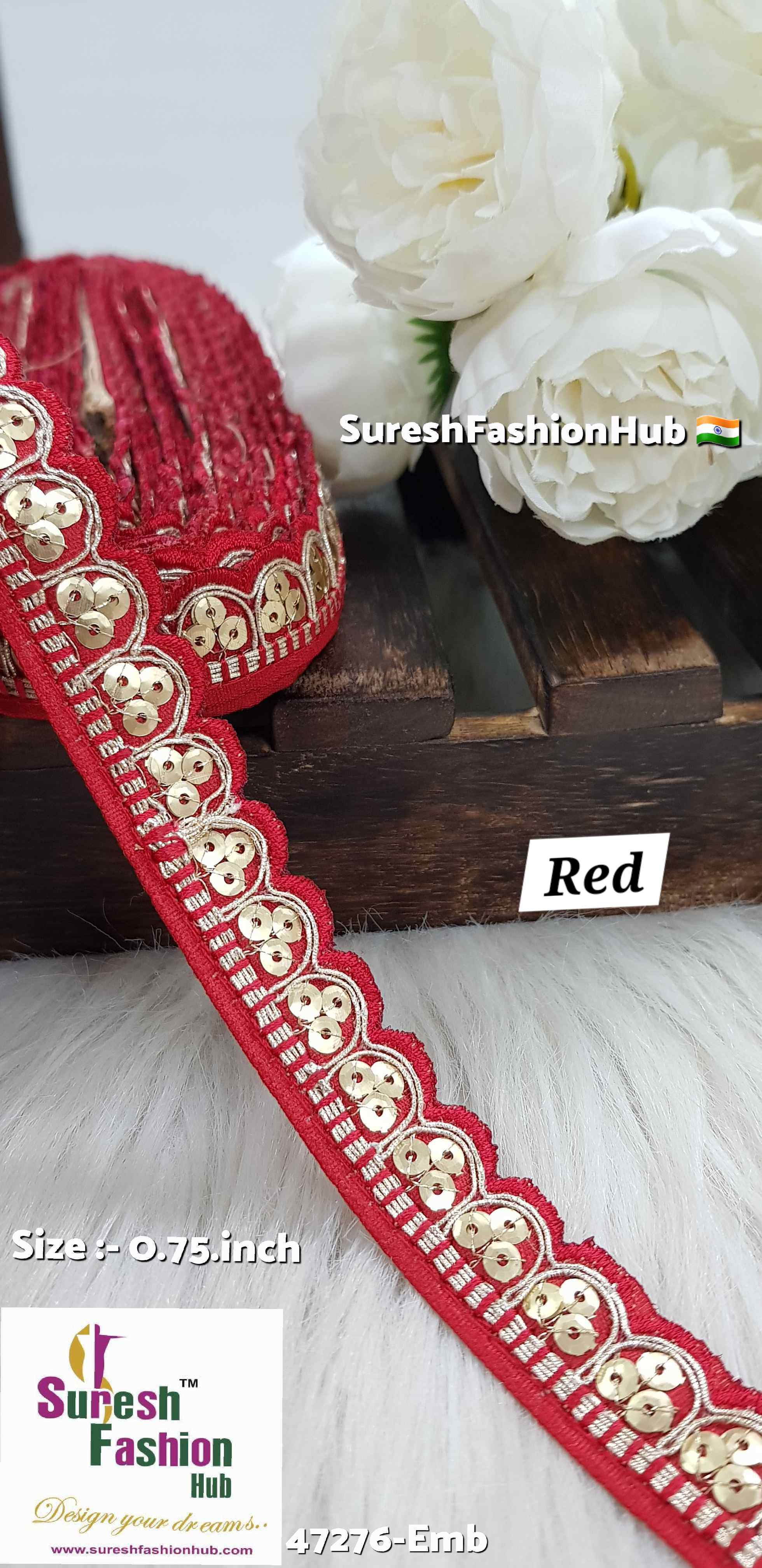 "Machine-Made Scalloped Lace - Elegant Border for Sarees"