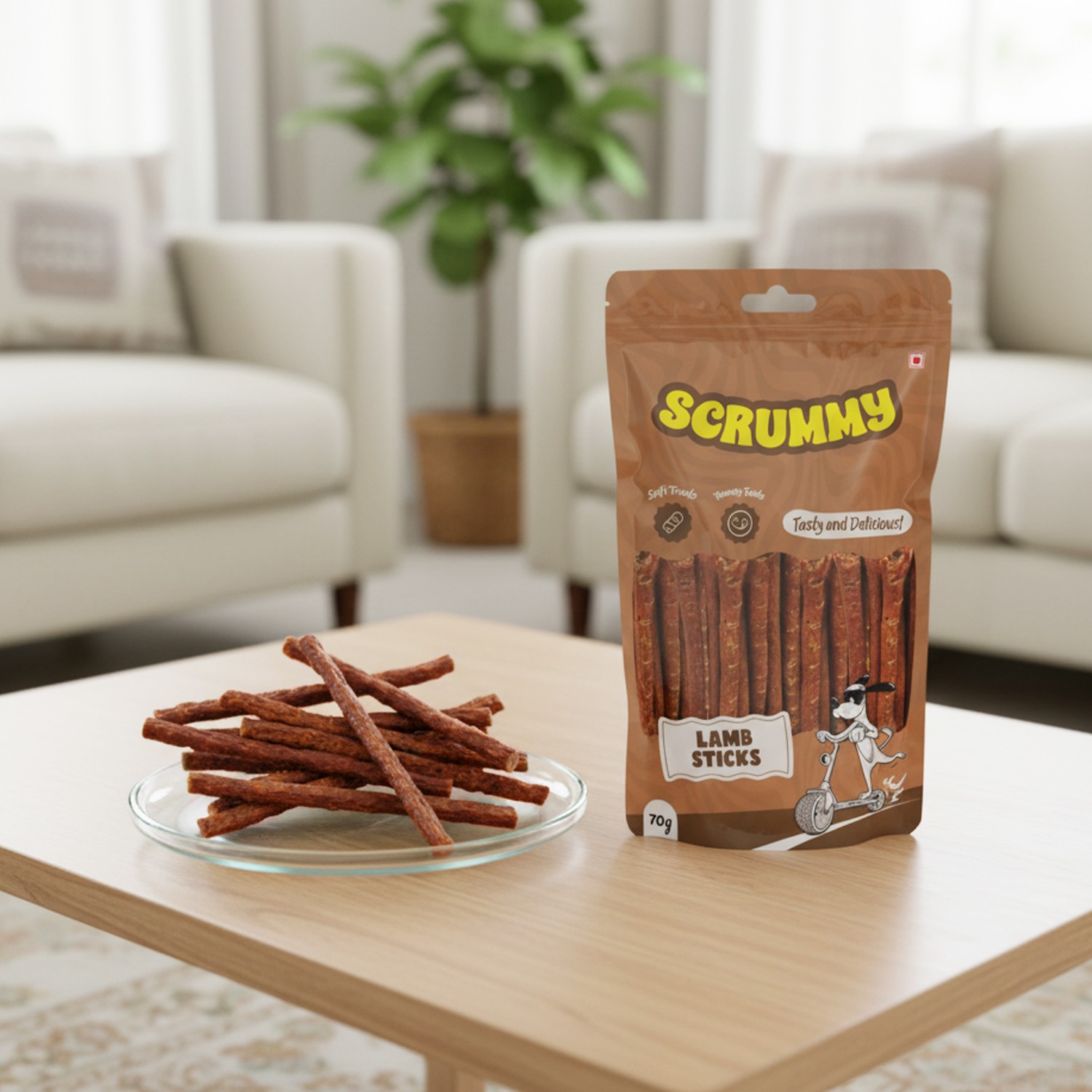 Scrummy Lamb Stick Dog Treats 70g