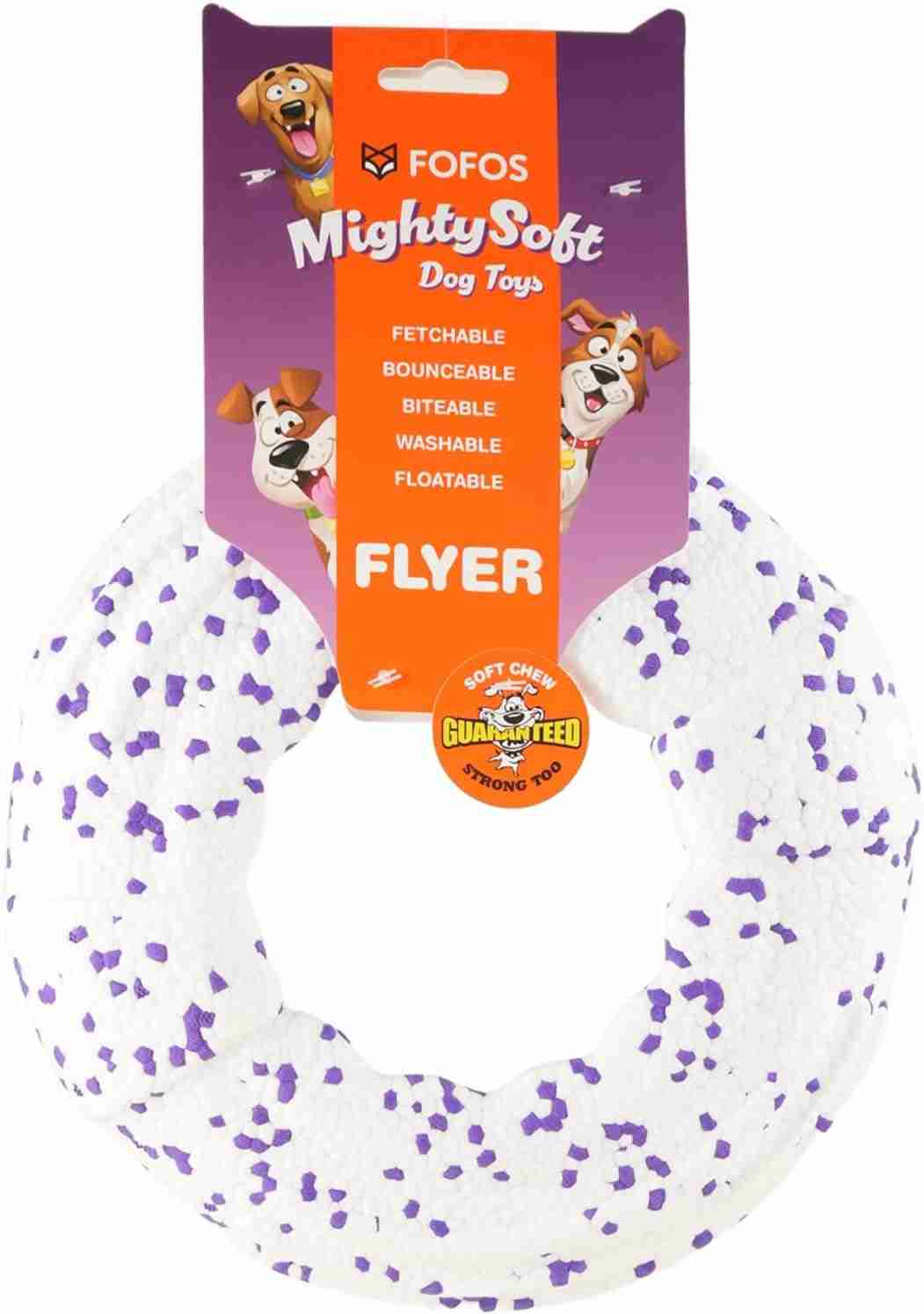 Barkbutler Fofos Super Lightweight and Durable Flyer Tug Toy for Dogs (White)