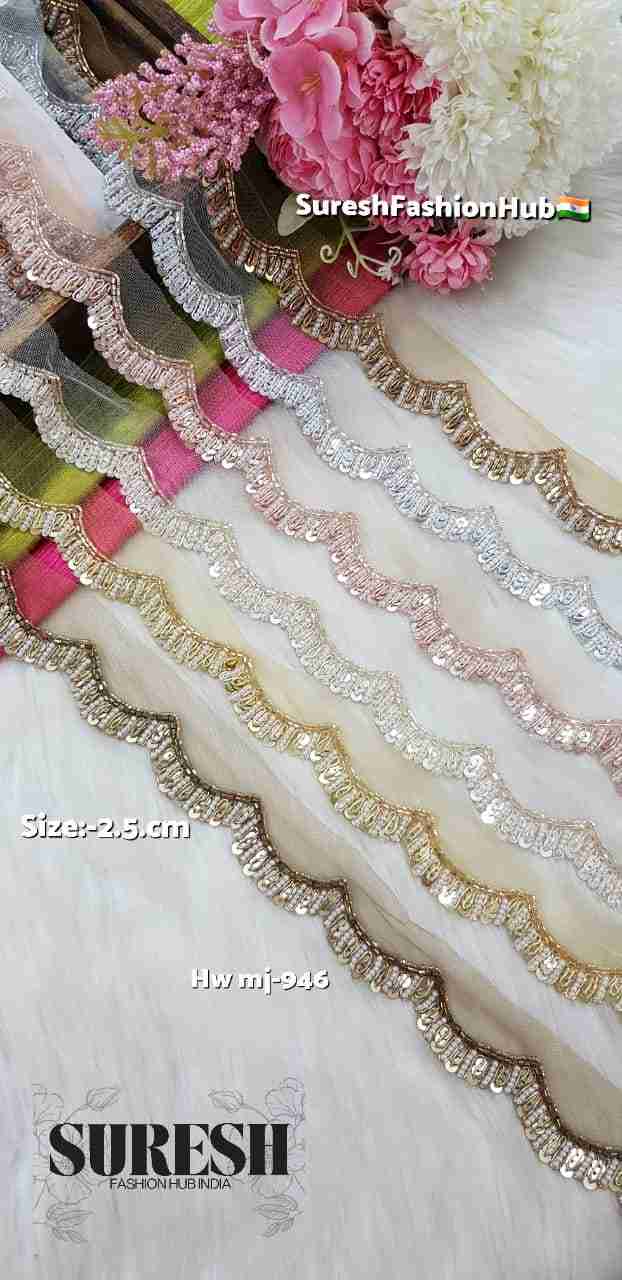 Silver Handmade Scallop Net Lace – Mj-946