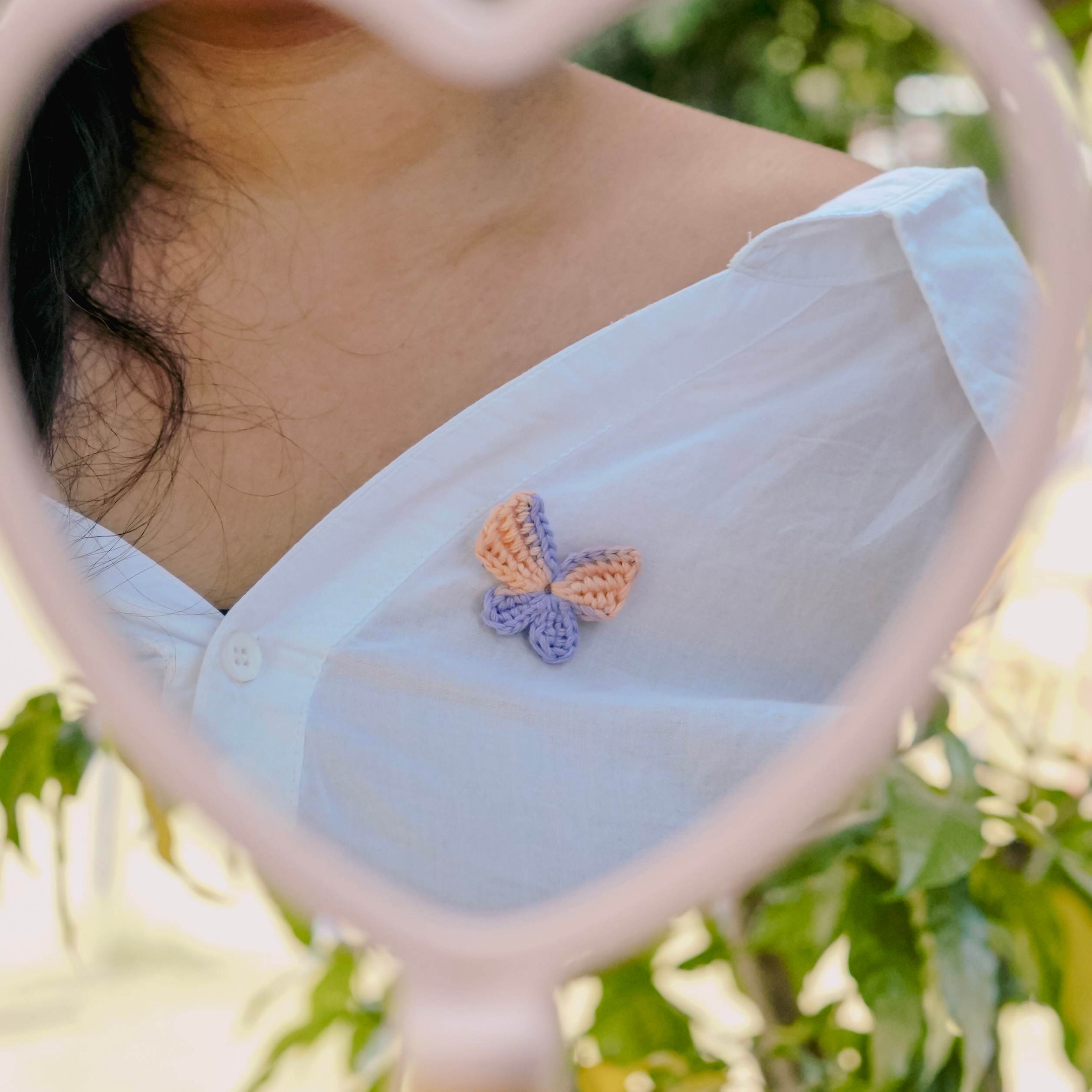  Spring Delight: Peach Titli Brooch by AHG. Add a touch of sweetness to your outfit!