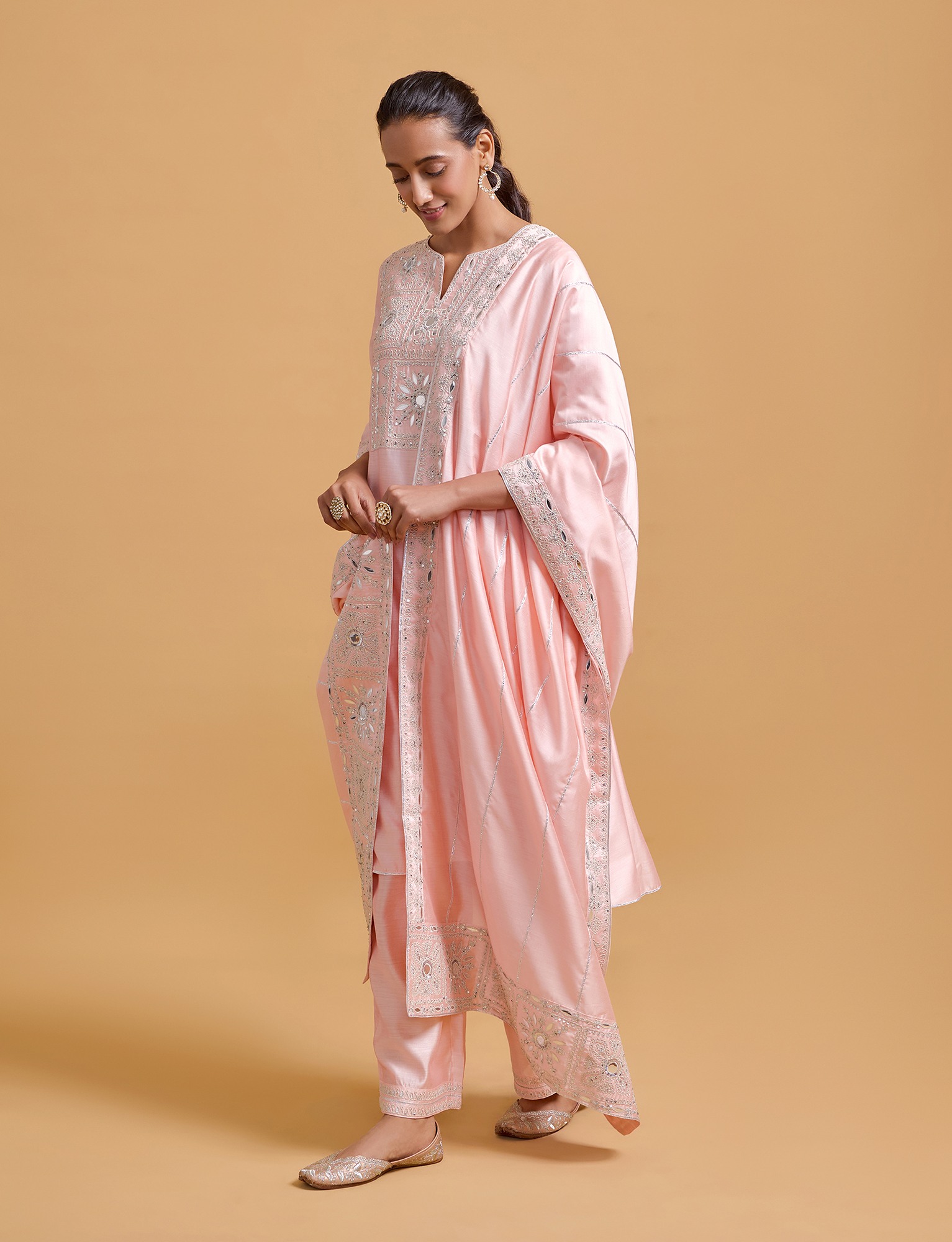 Zeenat Pink Heavy Dupatta