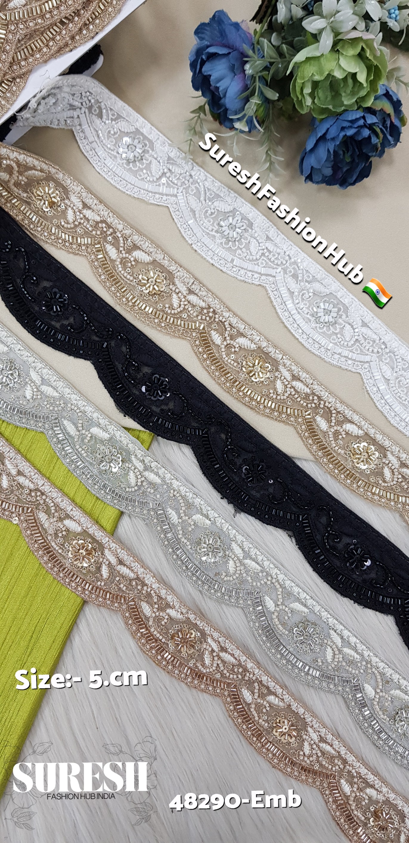 White Elegance Scalloped Lace – 48290-Emb