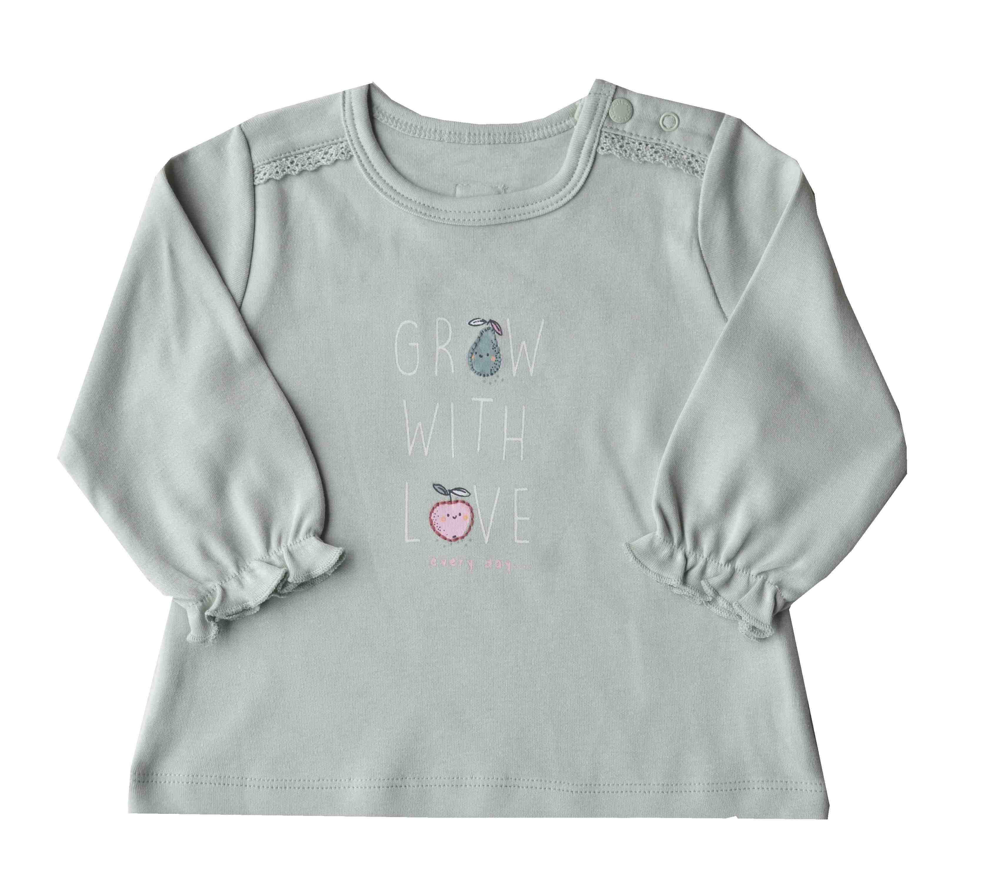 Baby Girls Top with full sleeves;Color-Green