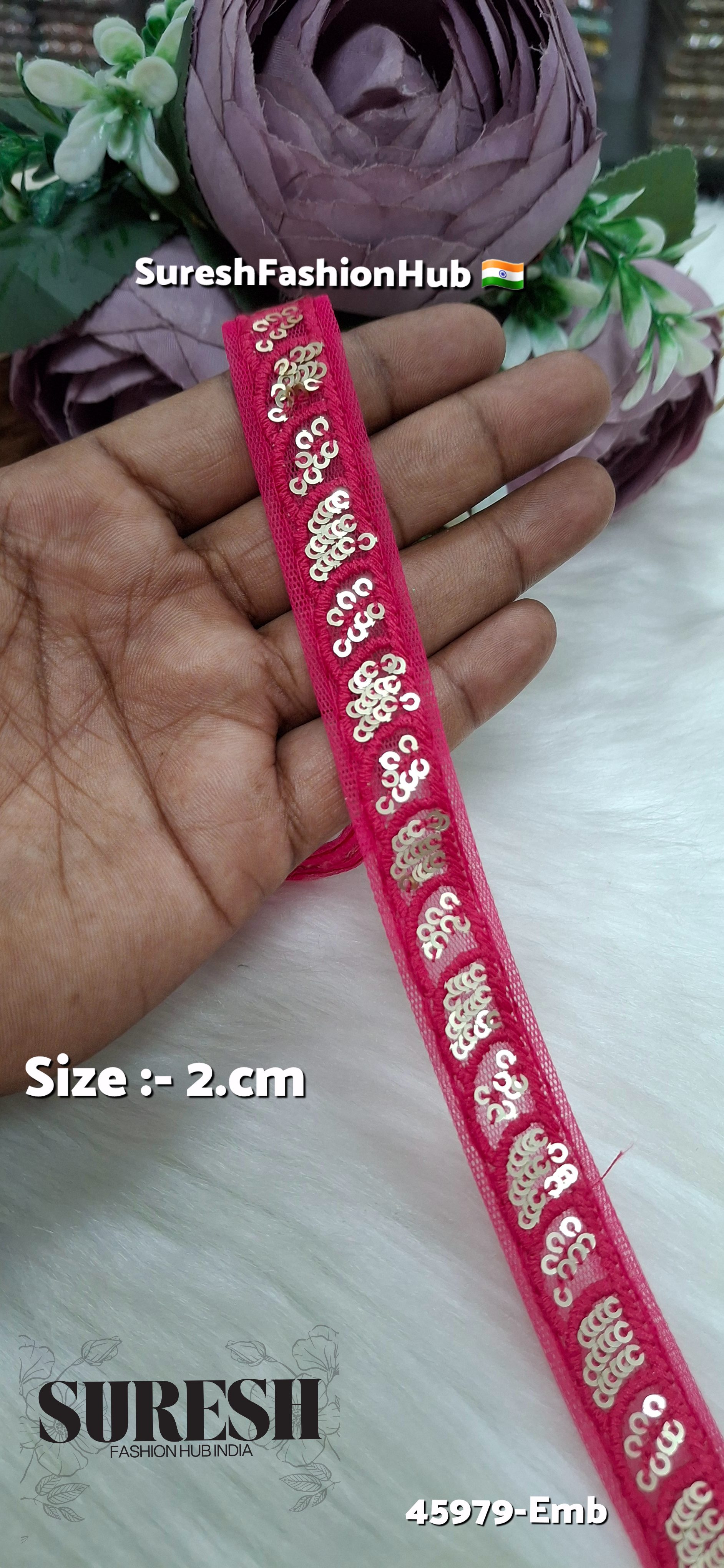Rani Tone-on-Tone Net Embroidery Lace