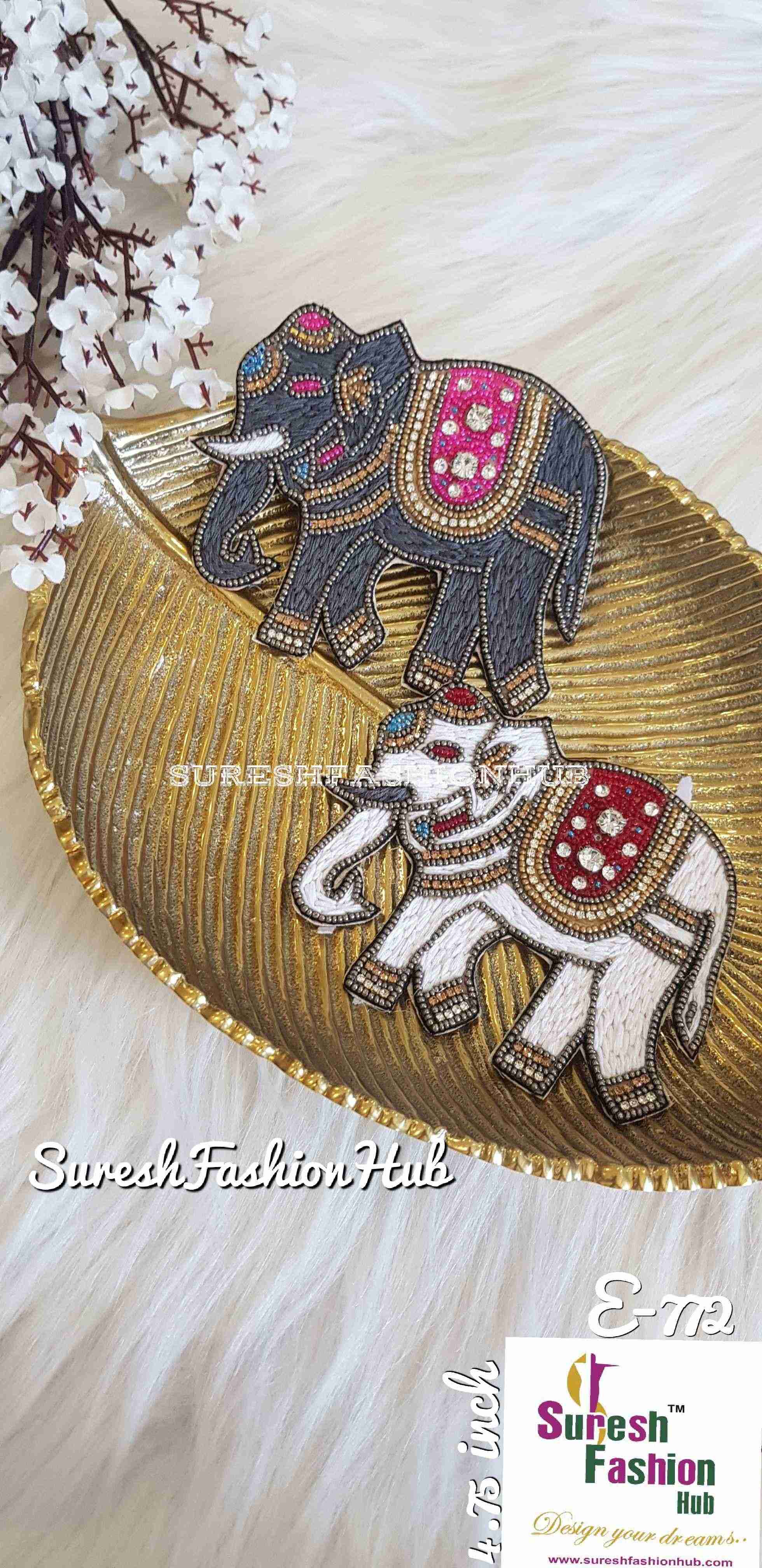 Heavily Studded Grey Elephant Patch