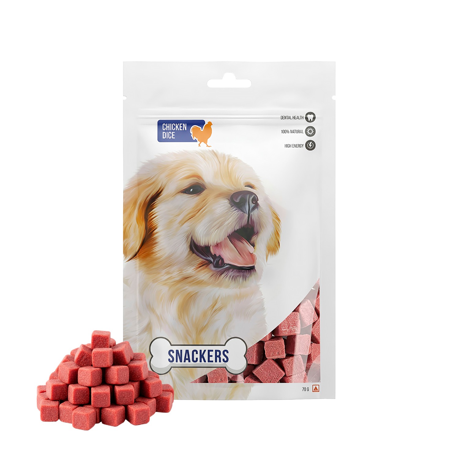Snackers Chicken Dice Treats for Dogs, 70g – (Best Before Mar’26)