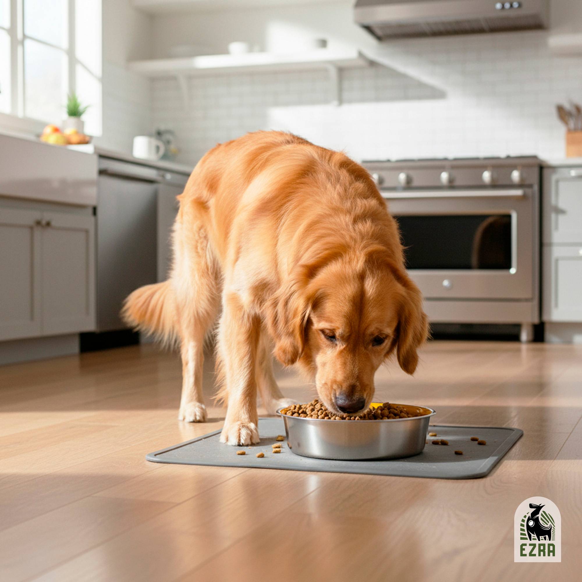 Ezra Anti Skid Rubber Grip, Stainless Steel Bowls for Dog, Yellow