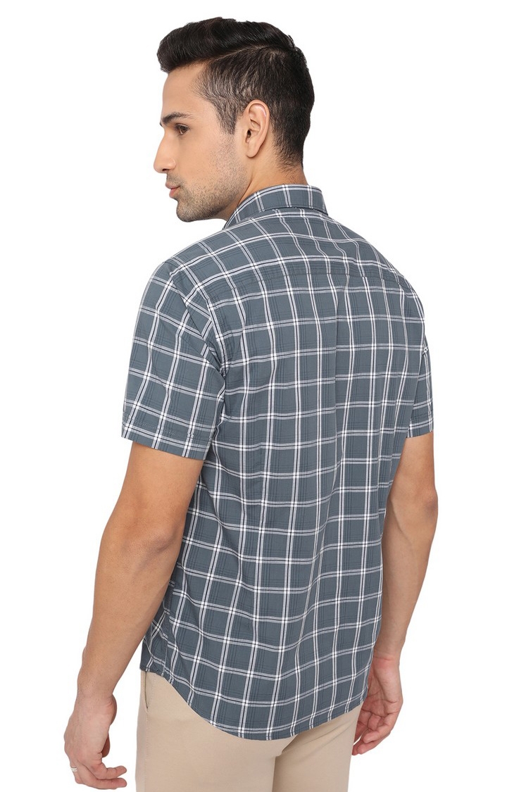 JadeBlue | JBC-CH-702A BLUE MIRAGE Men's Blue Cotton Checked Casual Shirts 3