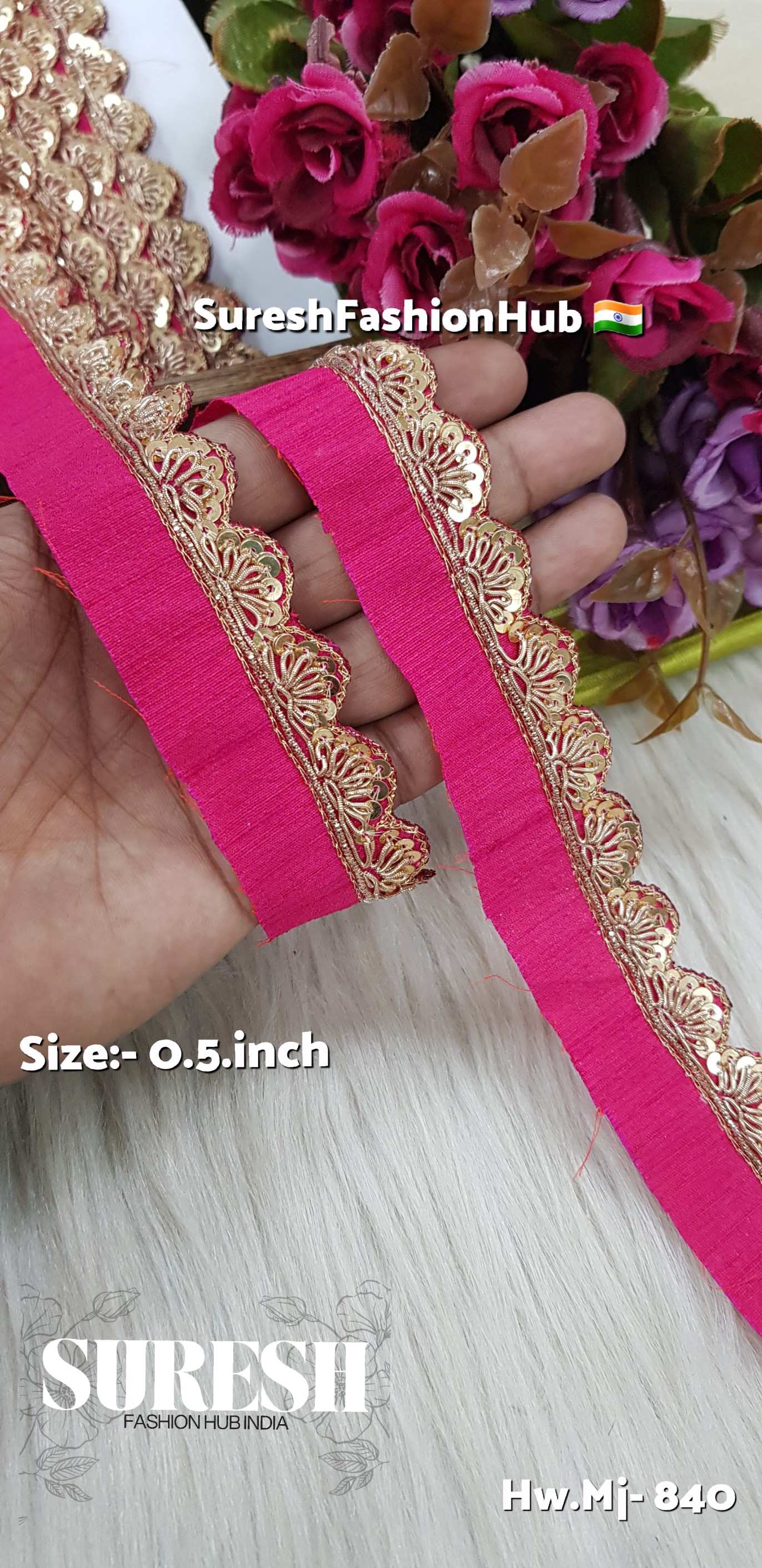 Rani Zardosi Scalloped Border – Mj-840