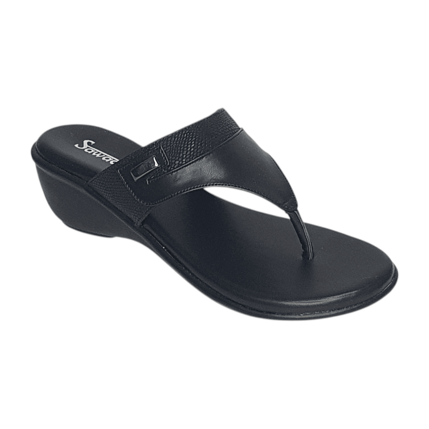 Sawadi Women’s Ethnic Wedge Heel Toe-Ring Sandals with Textured Strap