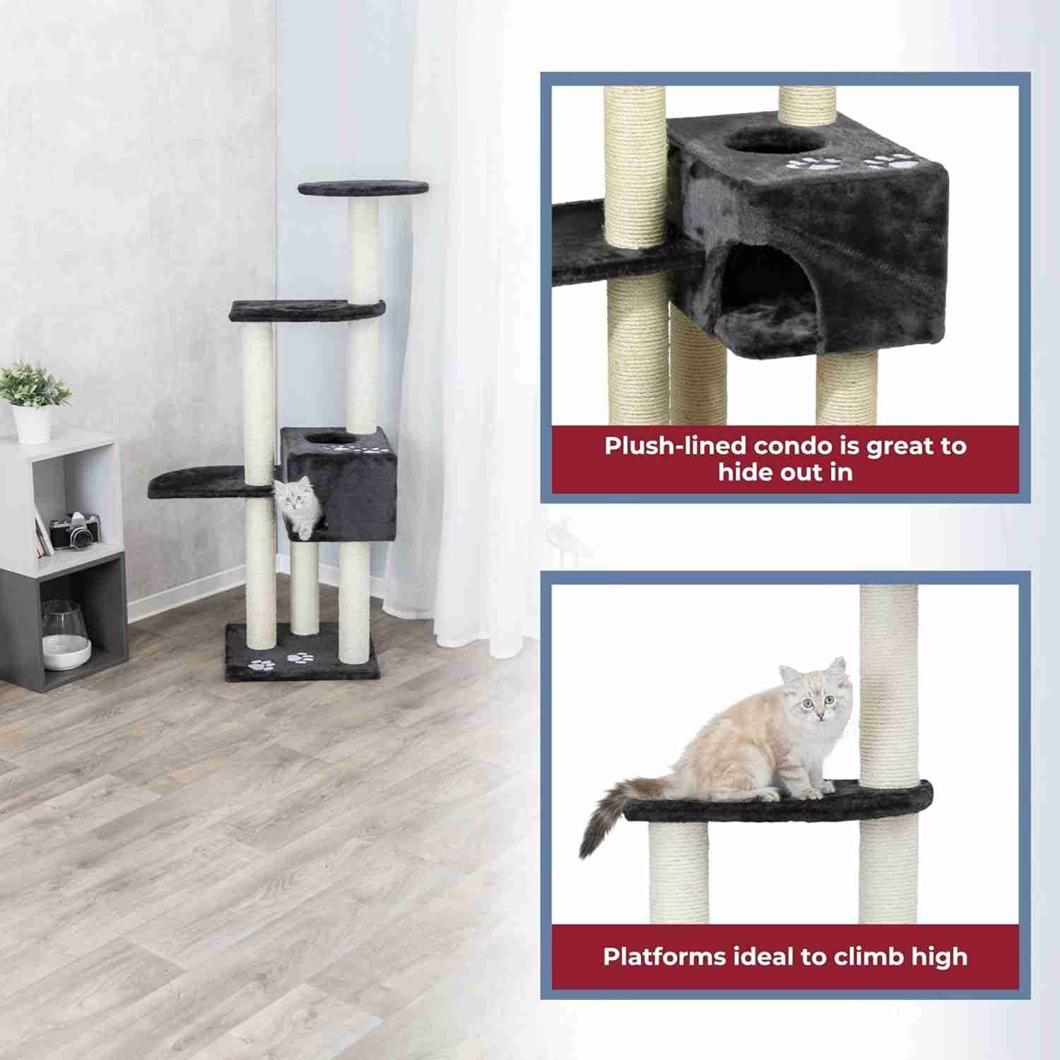 Trixie Alicante Scratching Cat Tree (142 cm, Anthracite)