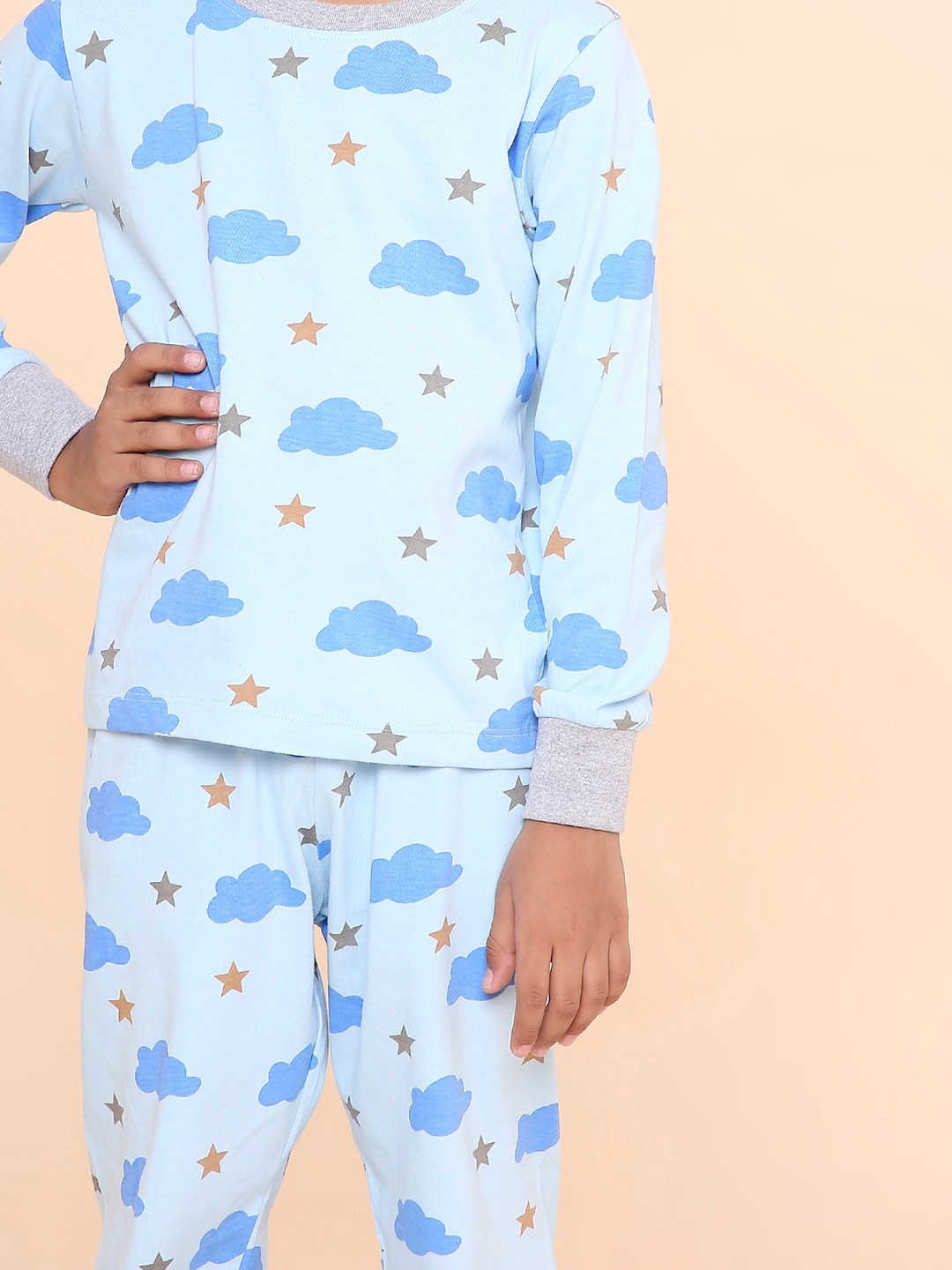 Boys- 2 piece printed cotton jogger lounge set