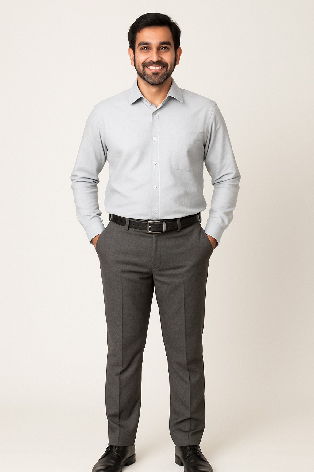 Formal Light Grey Shirt & Dark Grey Trouser