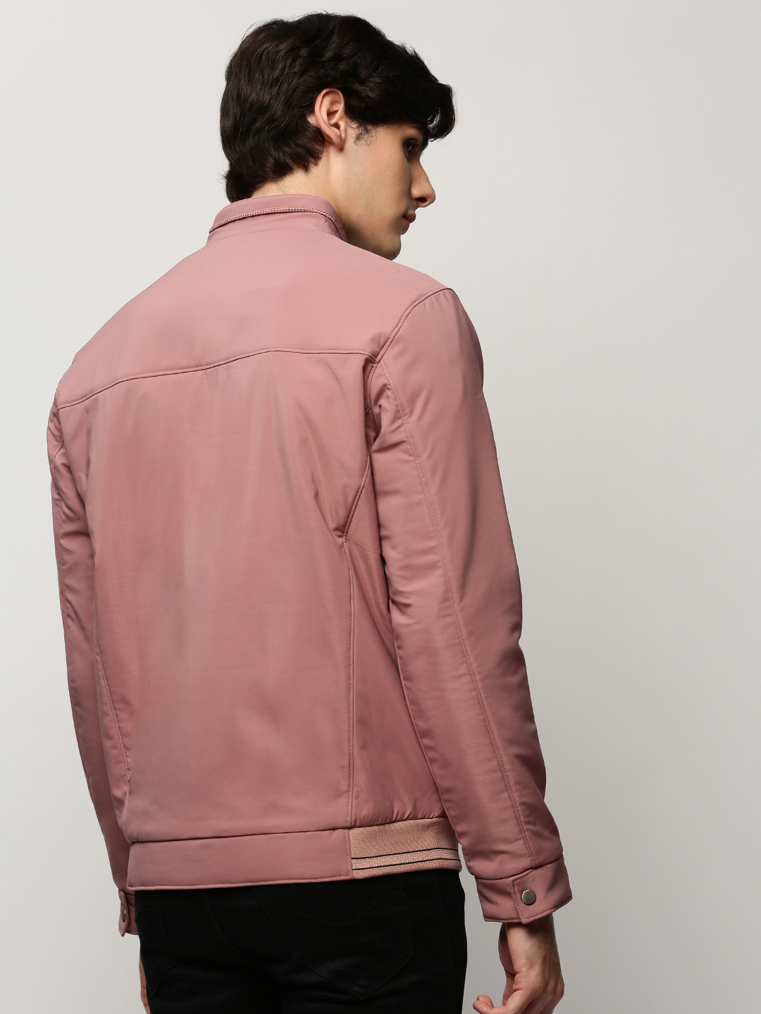 Mauve leather jacket clearance