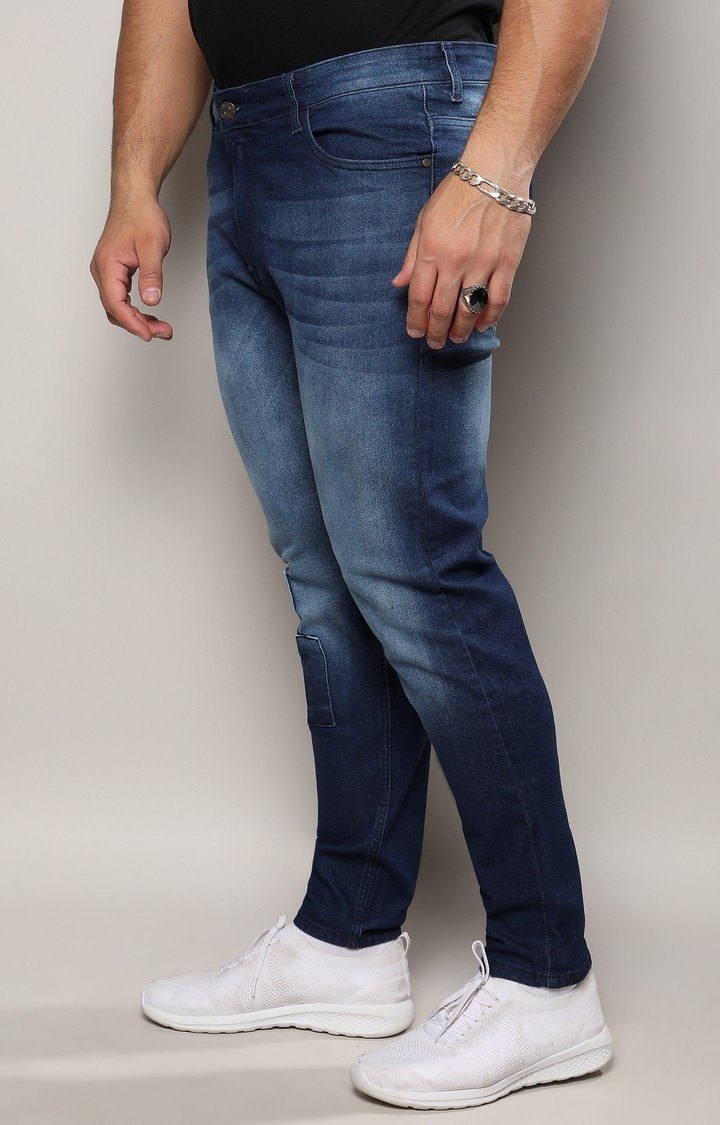 Men's Dark Blue Solid Jeans