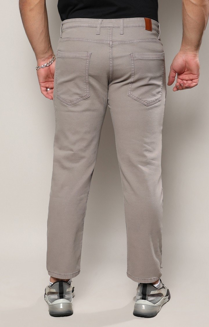 Men's Grey Solid Jeans