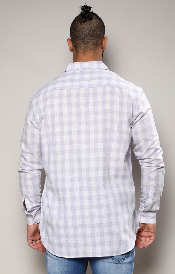 Men's Purple Checked Casual Shirts